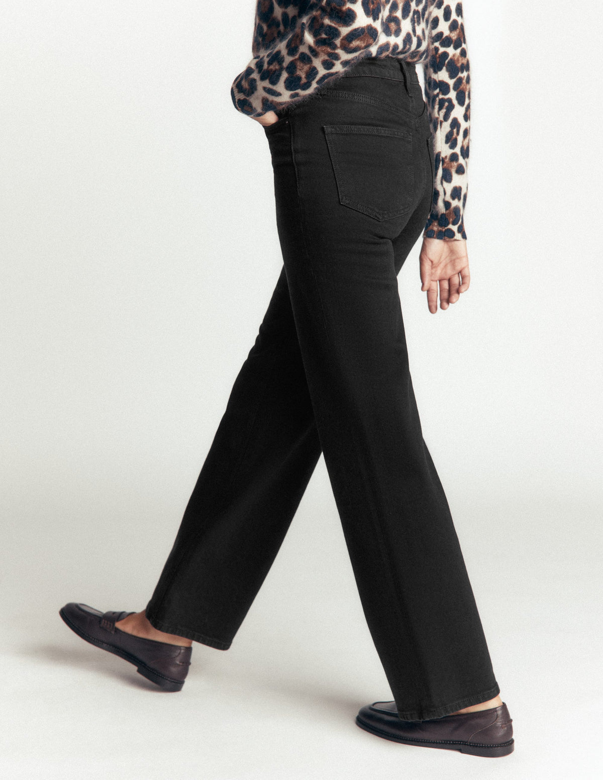 Jean droit taille haute-Noir - Image 3