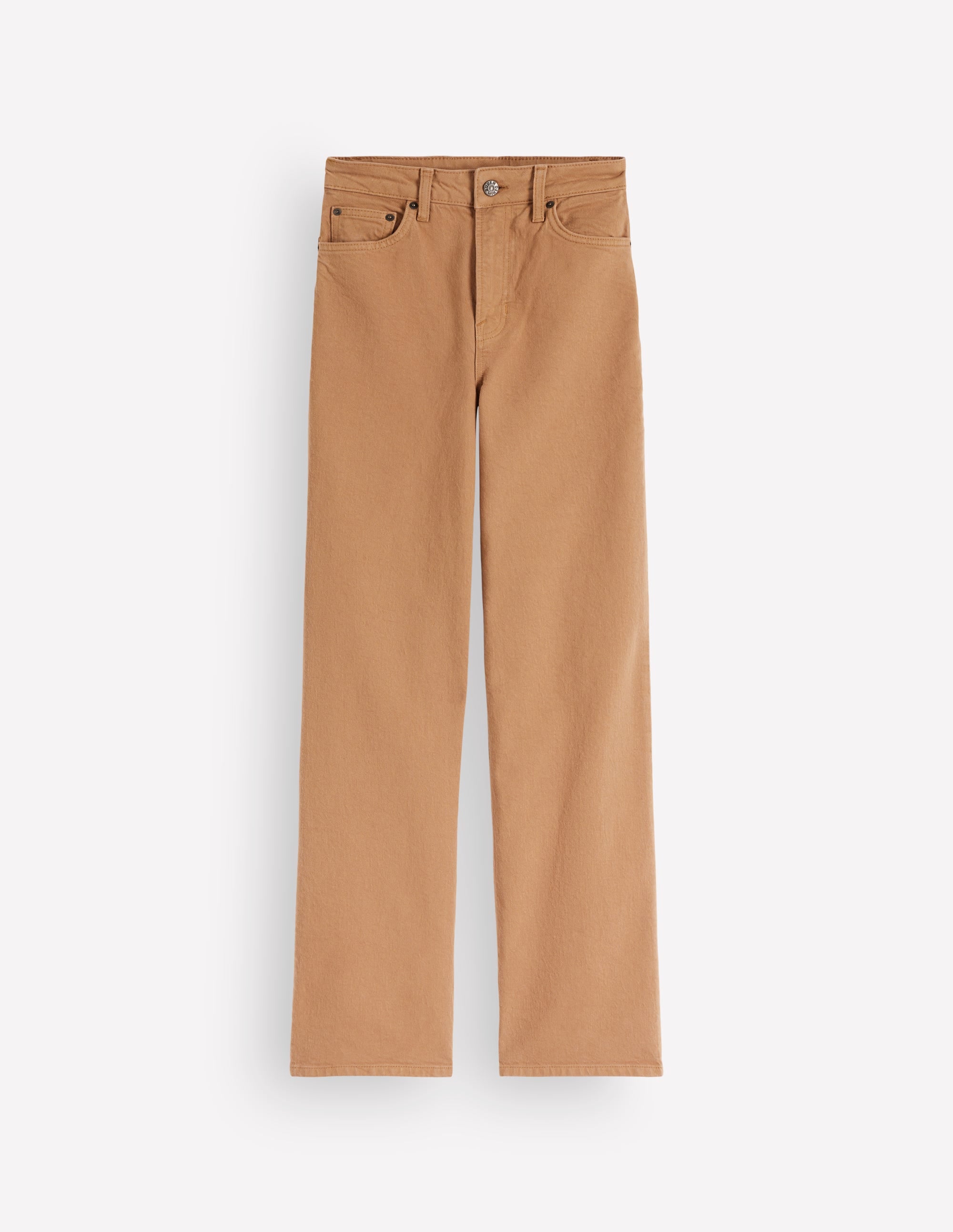 Jeans mit hohem Bund und geradem, weitem Bein-Kamelbraun - Image 6