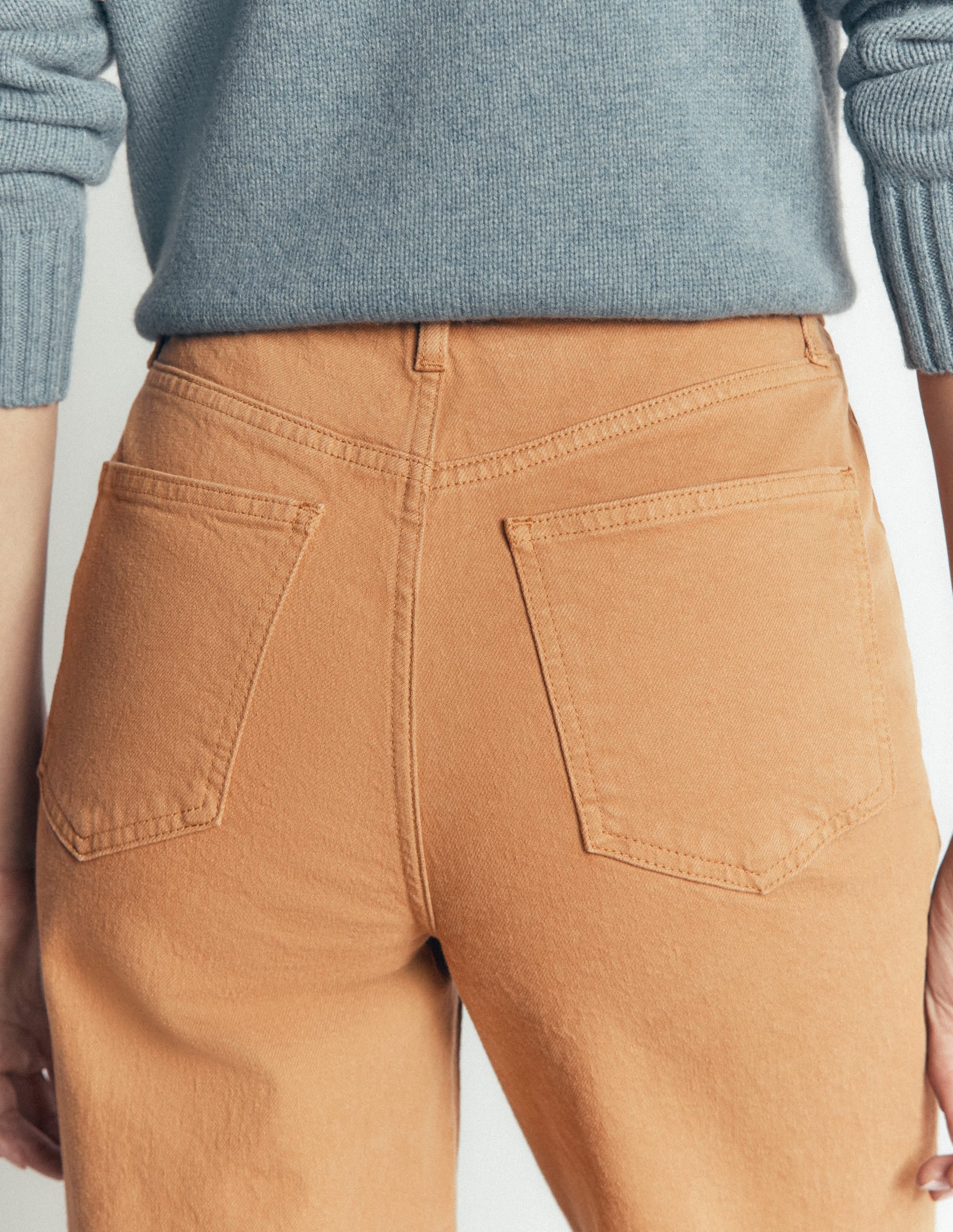 Jeans mit hohem Bund und geradem, weitem Bein-Kamelbraun - Image 5