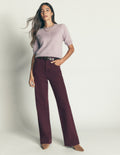 Jeans mit hohem Bund und geradem, weitem Bein-Weinprobe