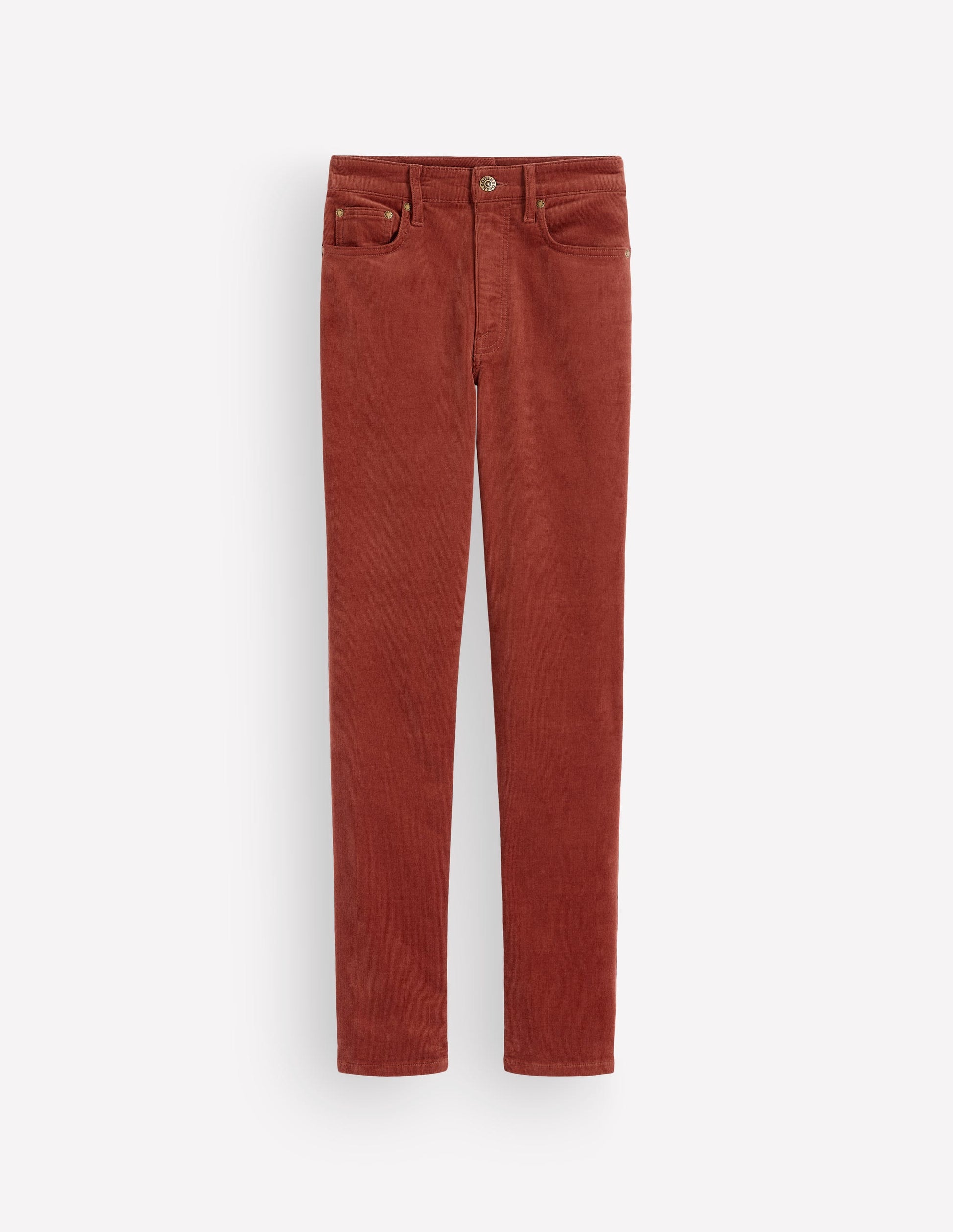 High Rise Cord Slim Jeans-Burnt Henna-6