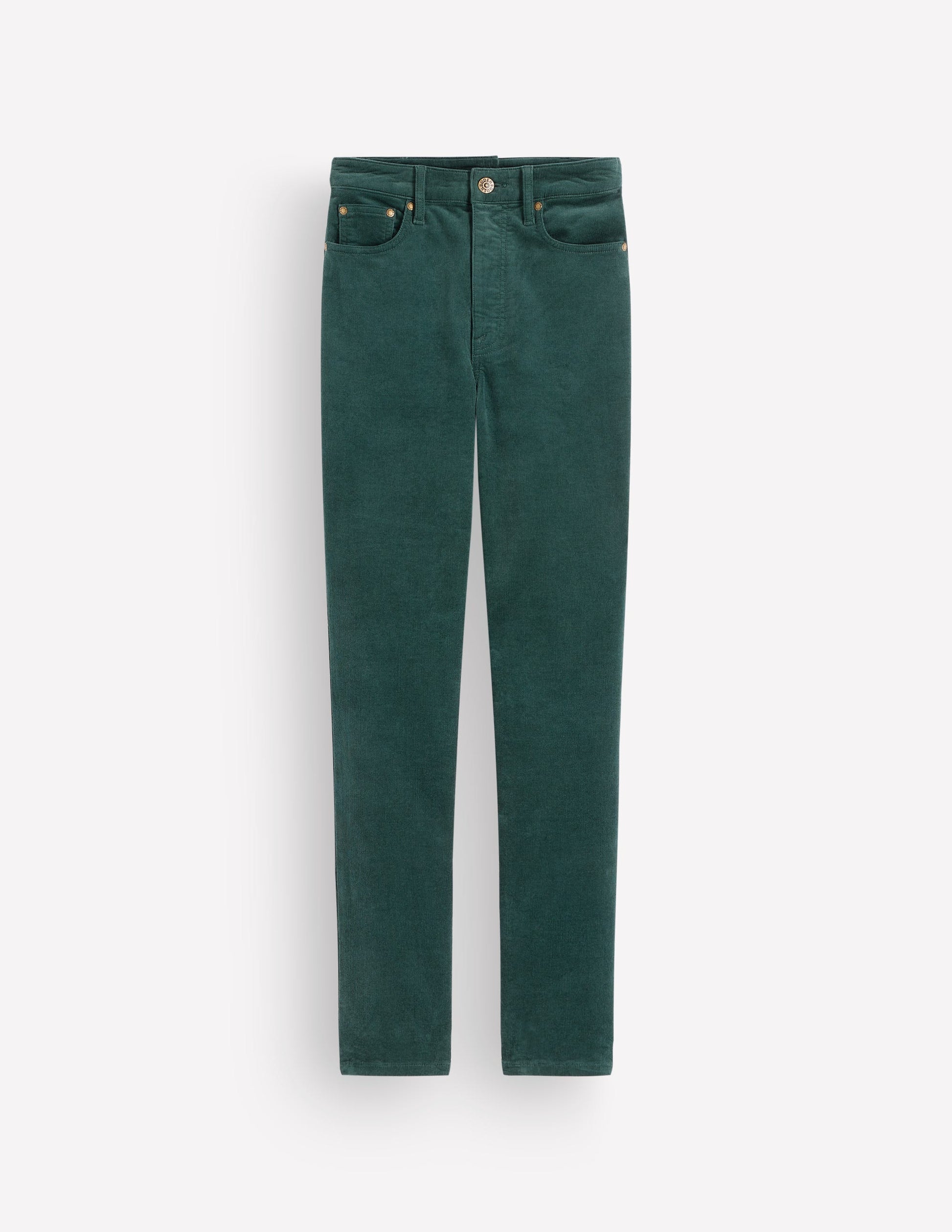 Schmal geschnittene Cord-Jeans mit hohem Bund-Seegras-6