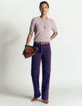Cord-Jeans mit hohem Bund und geradem, lockerem Bein-Gotische Traube