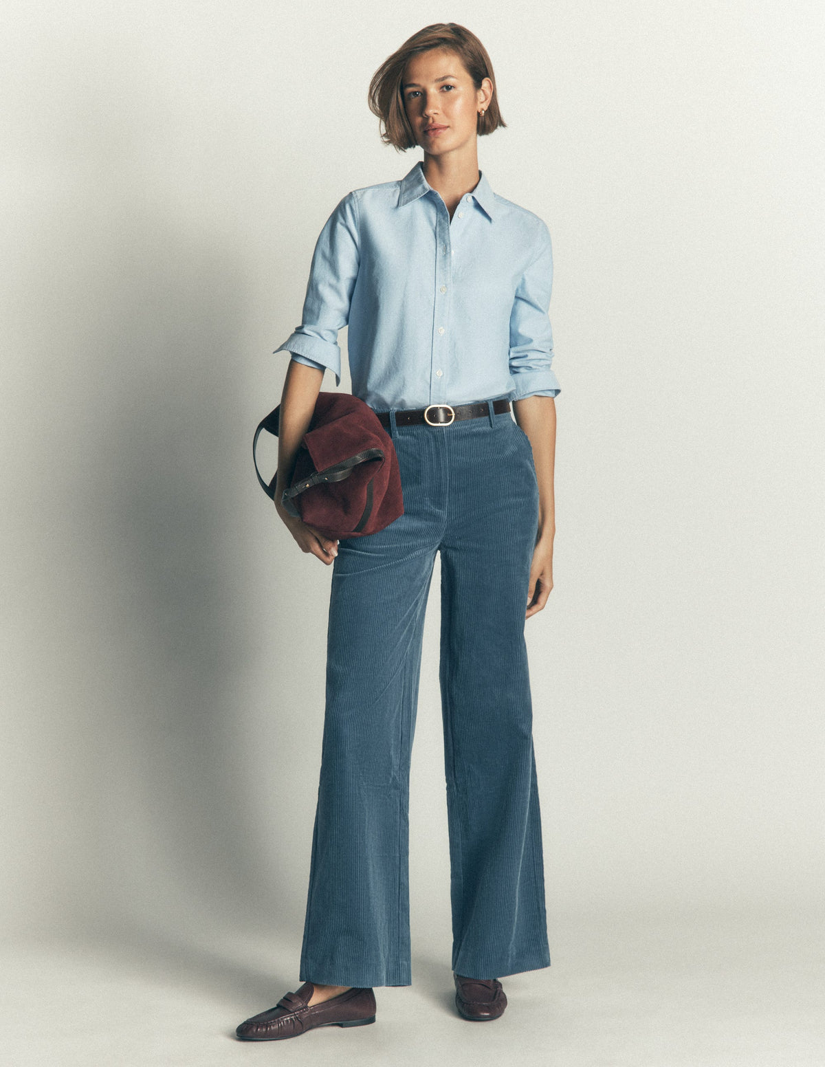 Belgravia Hose aus Jumbo-Cord-Graublau - Image 1