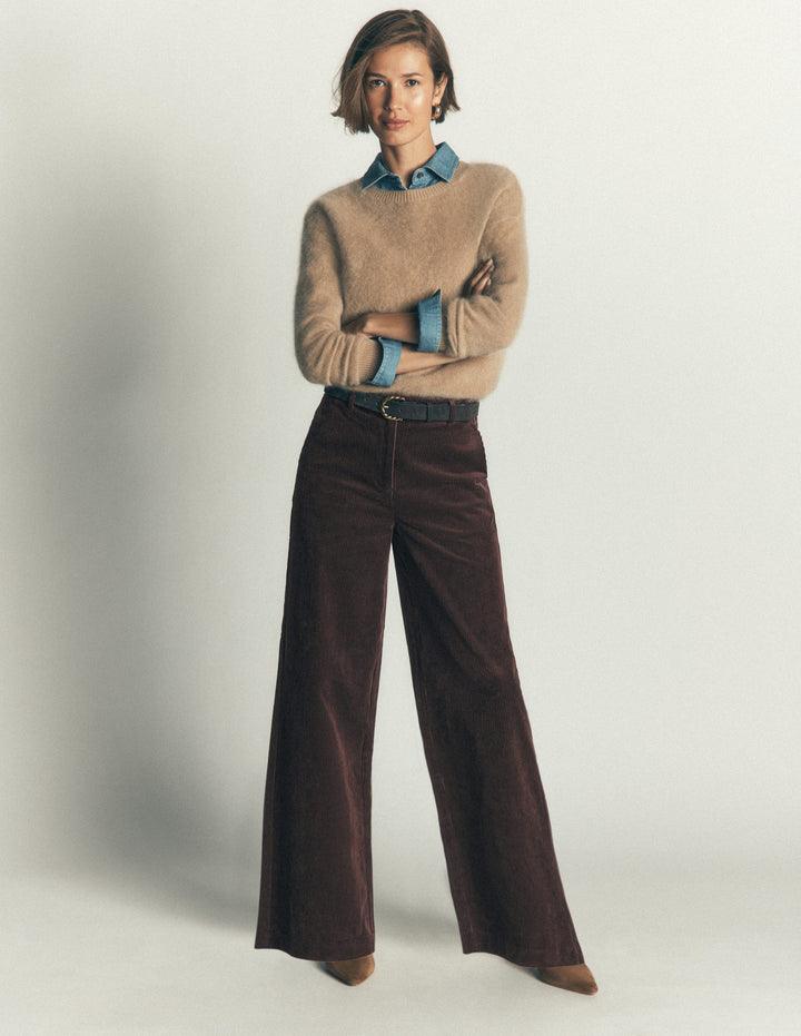 Belgravia Chunky Cord Trousers-Bitter Chocolate
