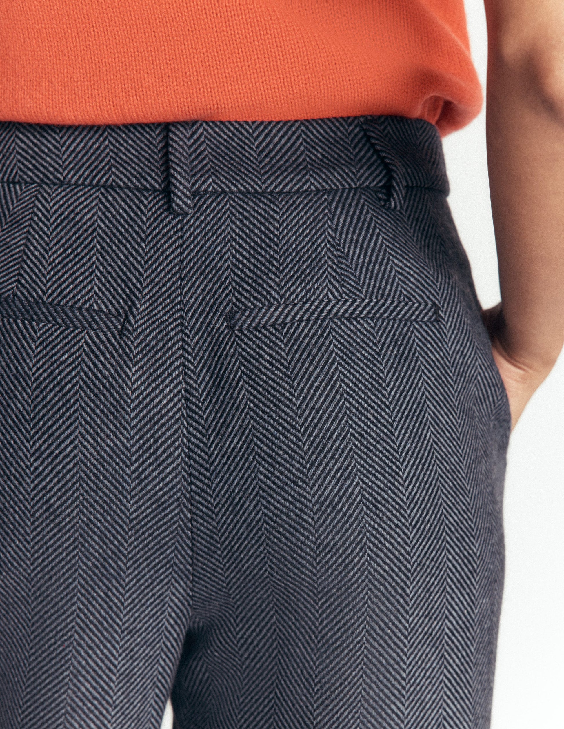 Belgravia Hose aus Wollmischung-Blau Fischgrät-6