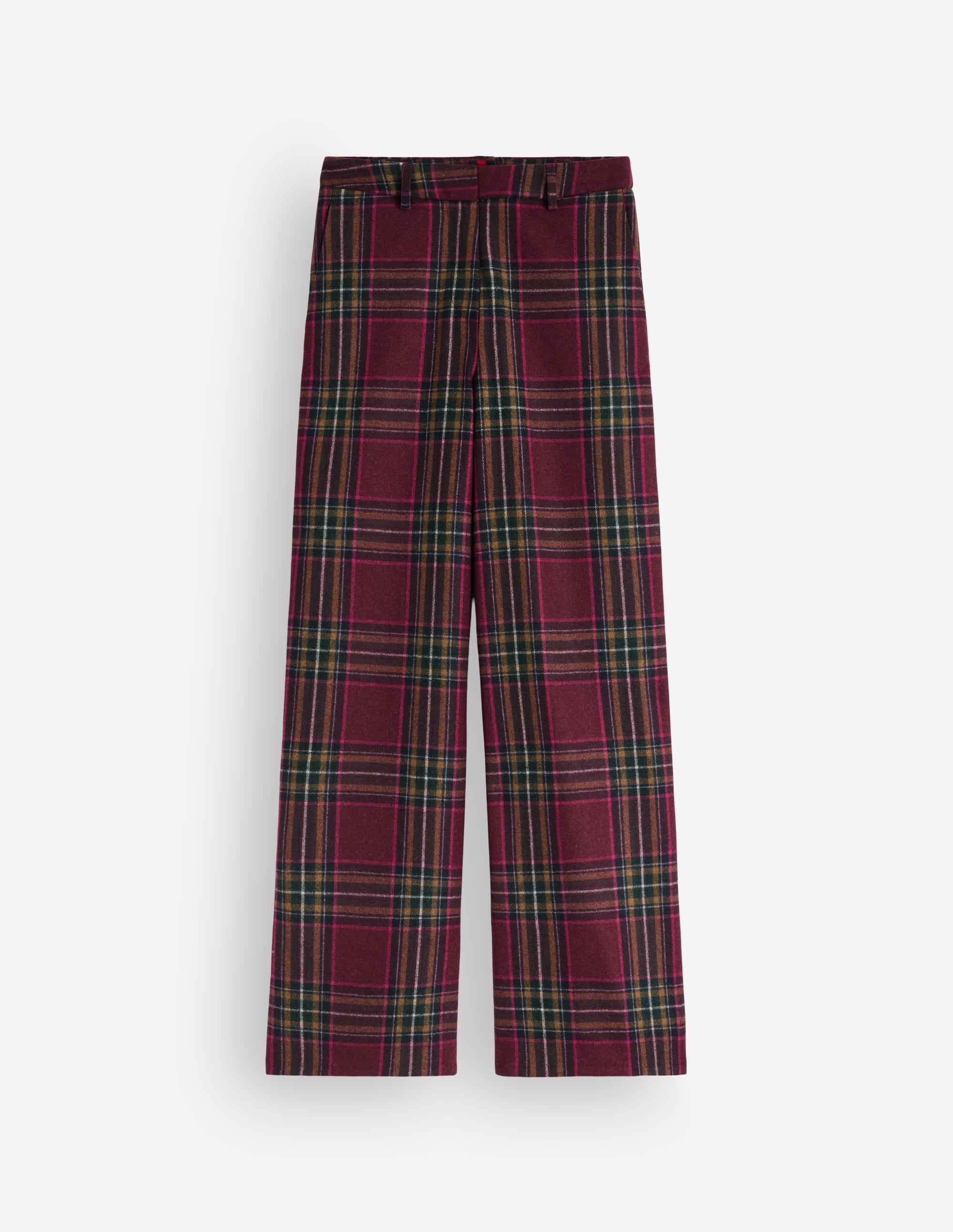 Belgravia Wool Blend Trousers-Maroon And Olive Check - Image 6