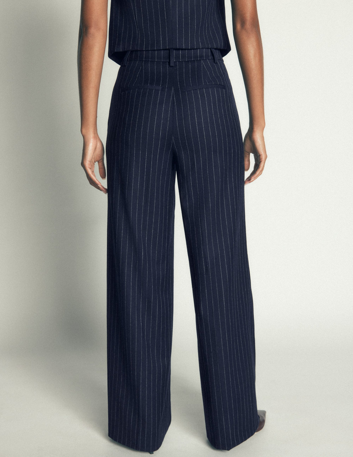 Belgravia Hose aus Wollmischung-Navy, Nadelstreifen-3