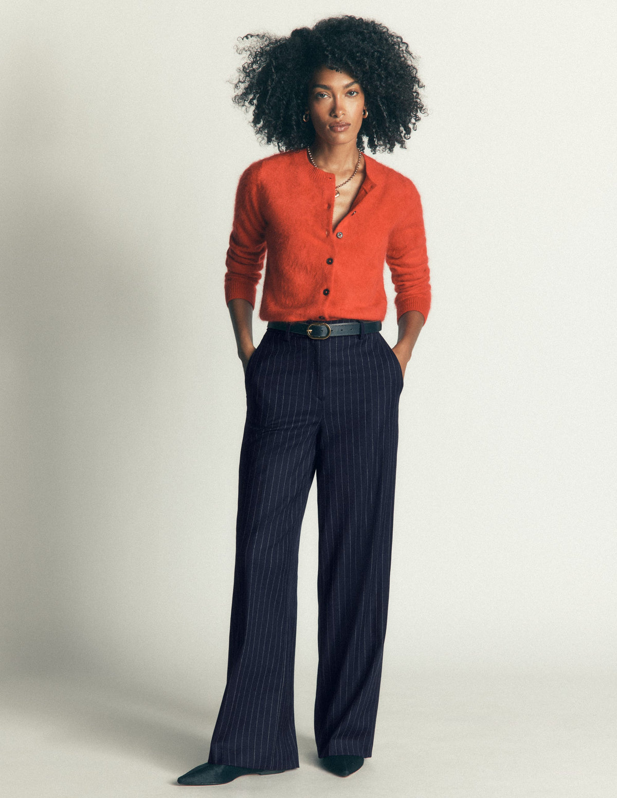 Belgravia Hose aus Wollmischung-Navy, Nadelstreifen-6