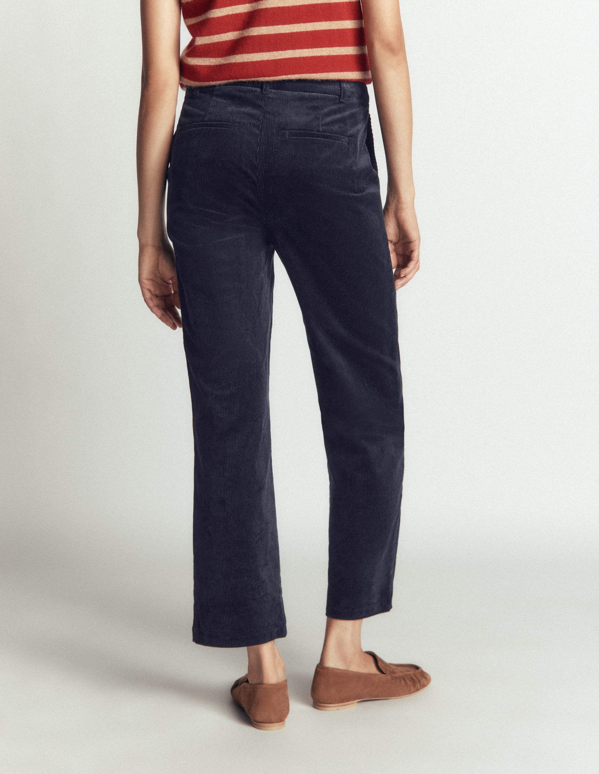 Pantalon Canonbury en velours côtelé-Bleu marine-3