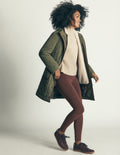 Jersey-Leggings mit hohem Bund-Bitterschokolade