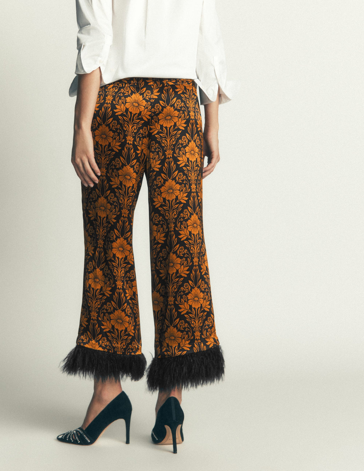 Pantalon à détails plumes-Motif Flourishing Sprig - Image 4