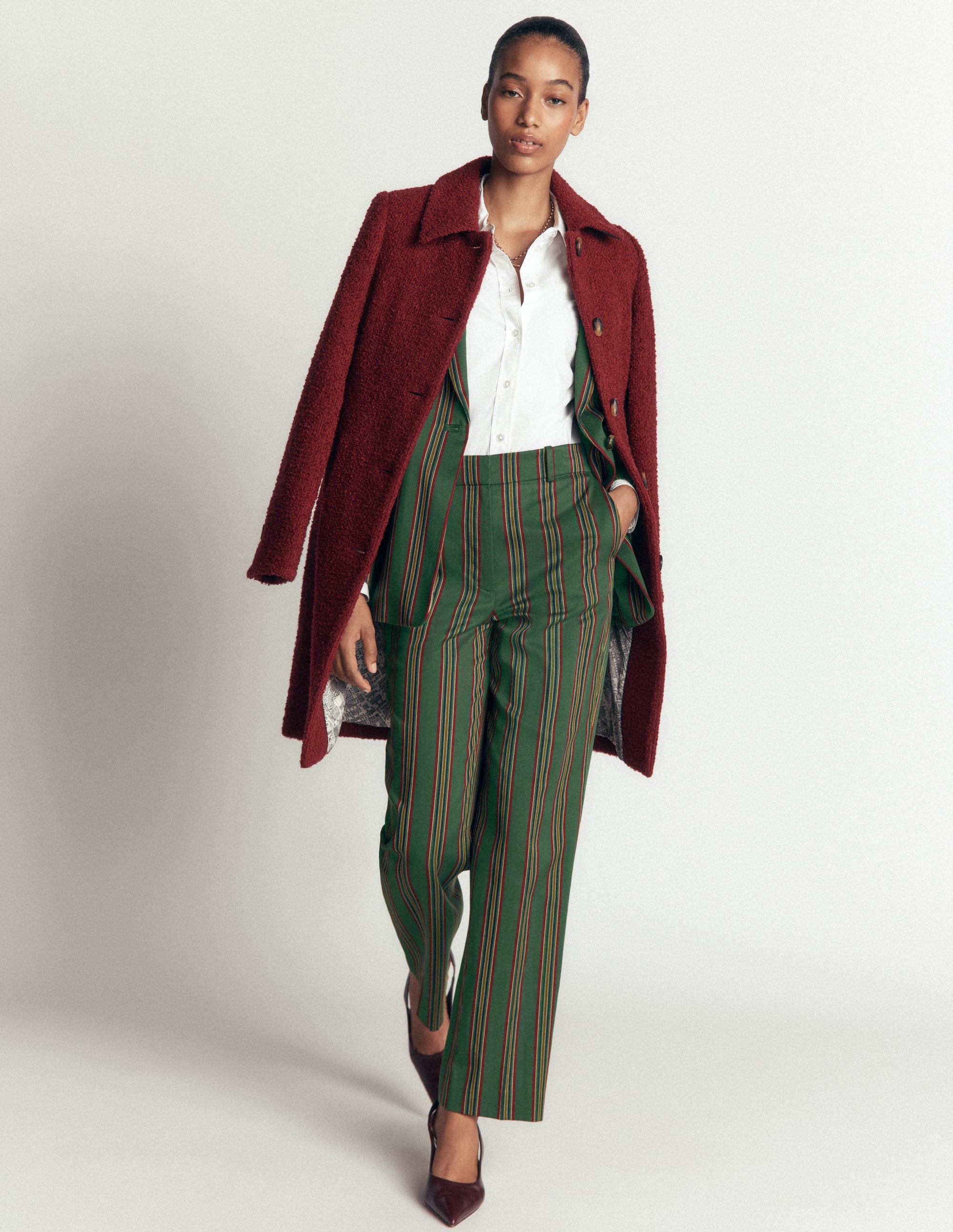 Canonbury Tailored Trousers-Green Stripe - Image 2