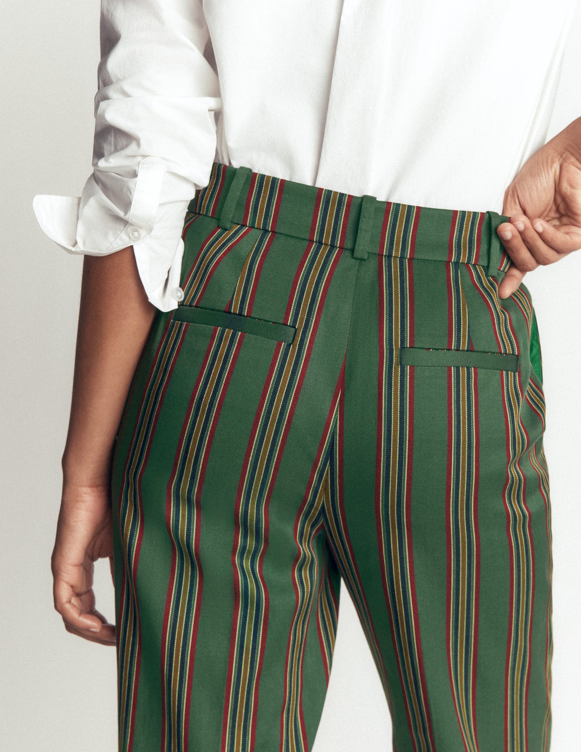 Canonbury Tailored Trousers-Green Stripe-7