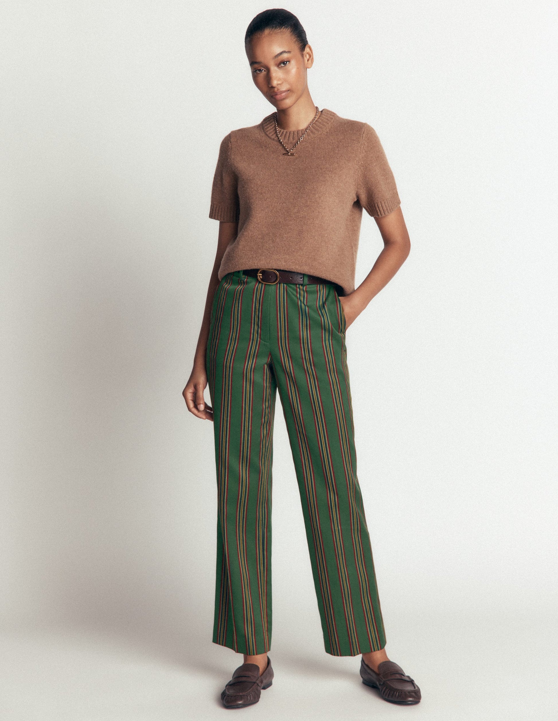 Canonbury Tailored Trousers-Green Stripe-8