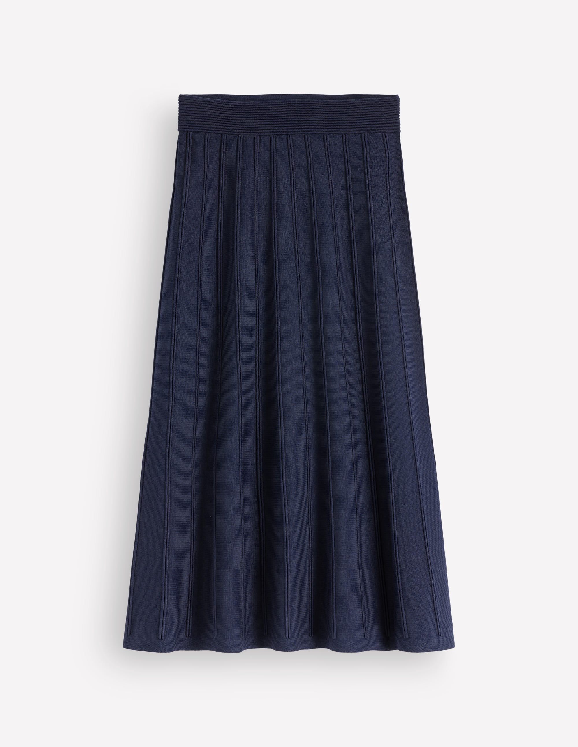Ottoman Knitted Midi Skirt-Navy - Image 7