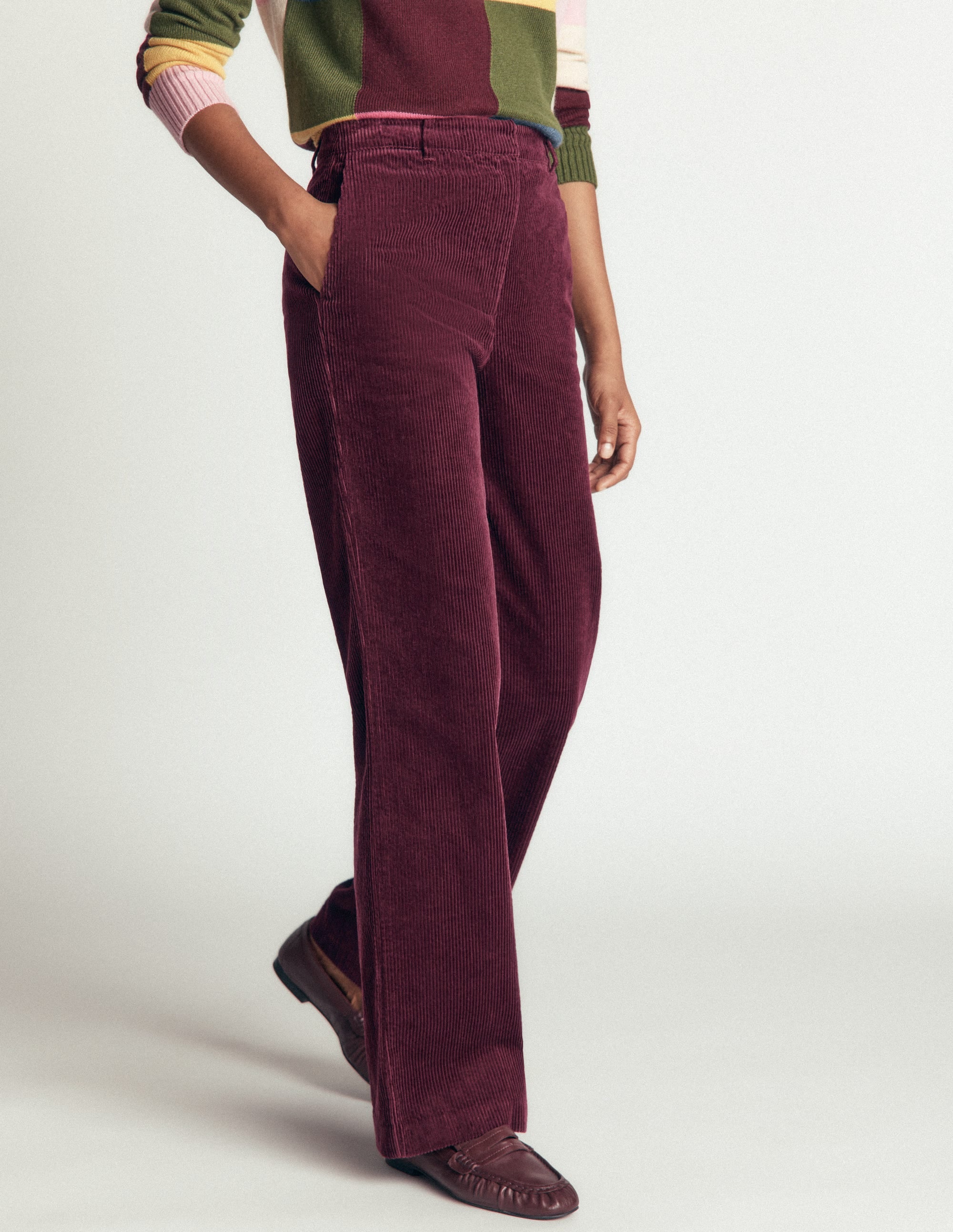 Fitzrovia Cord-Säulenhose-Dunkle Kirsche - Image 4