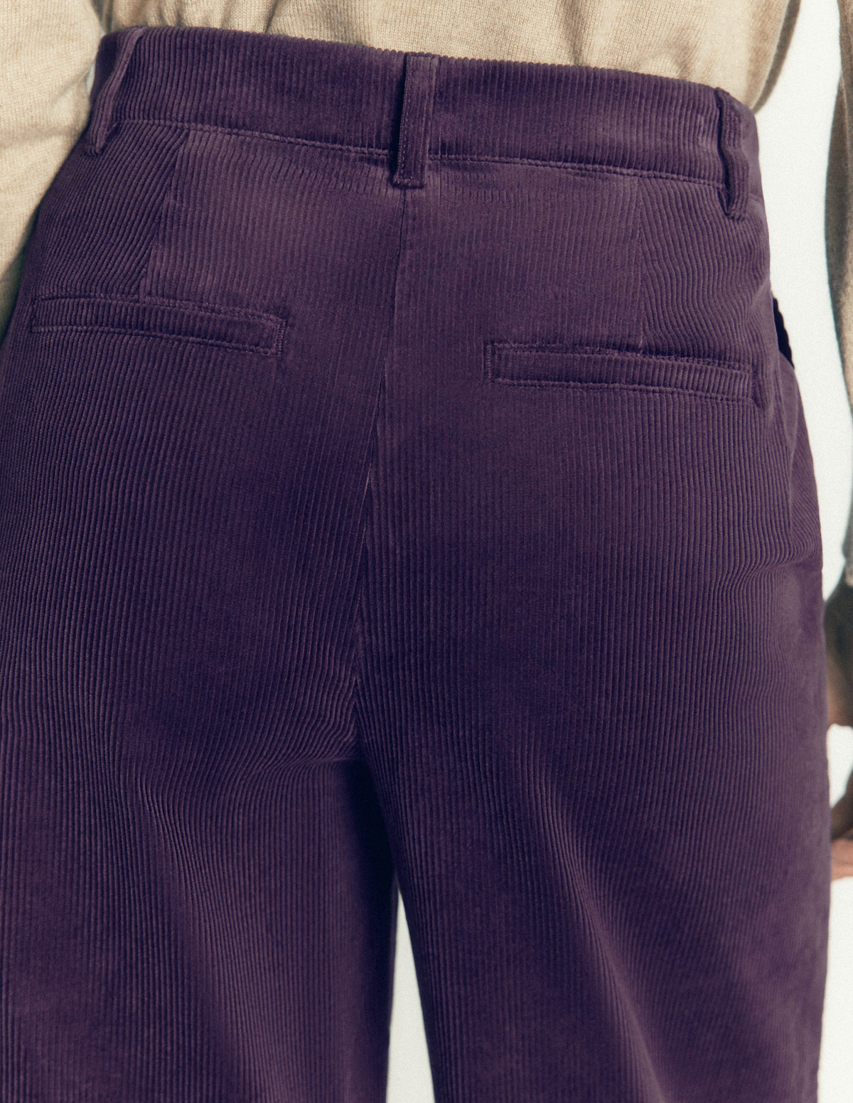 Pantalon Belgravia en velours côtelé-Raisin profond-2
