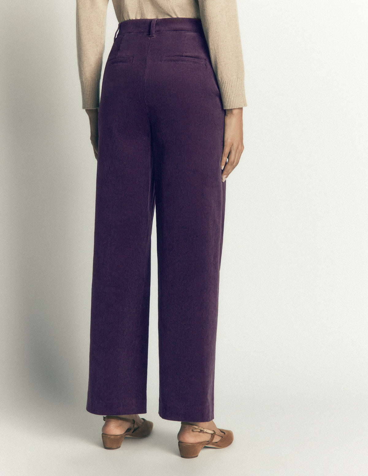 Pantalon Belgravia en velours côtelé-Raisin profond - Image 3