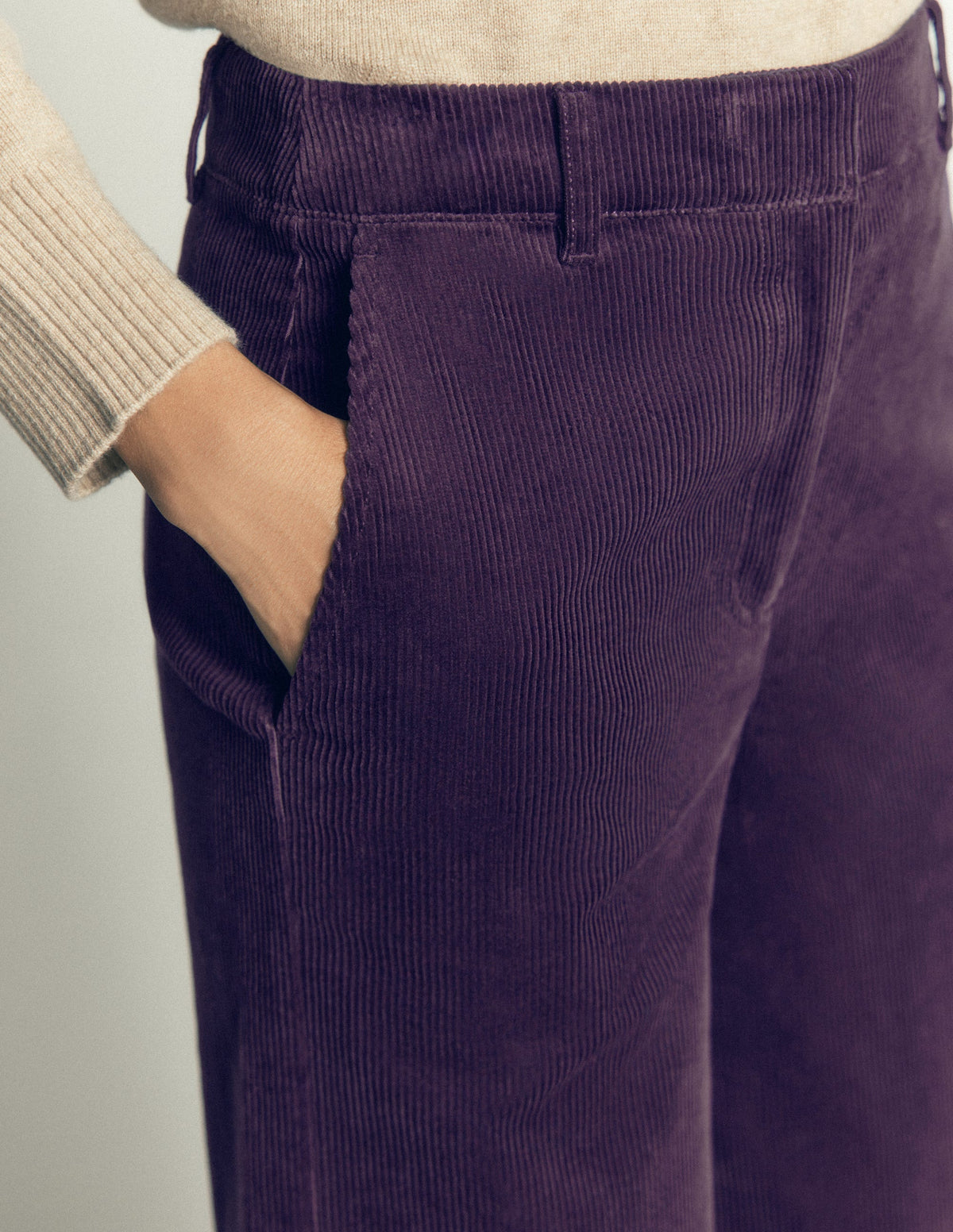 Pantalon Belgravia en velours côtelé-Raisin profond - Image 5