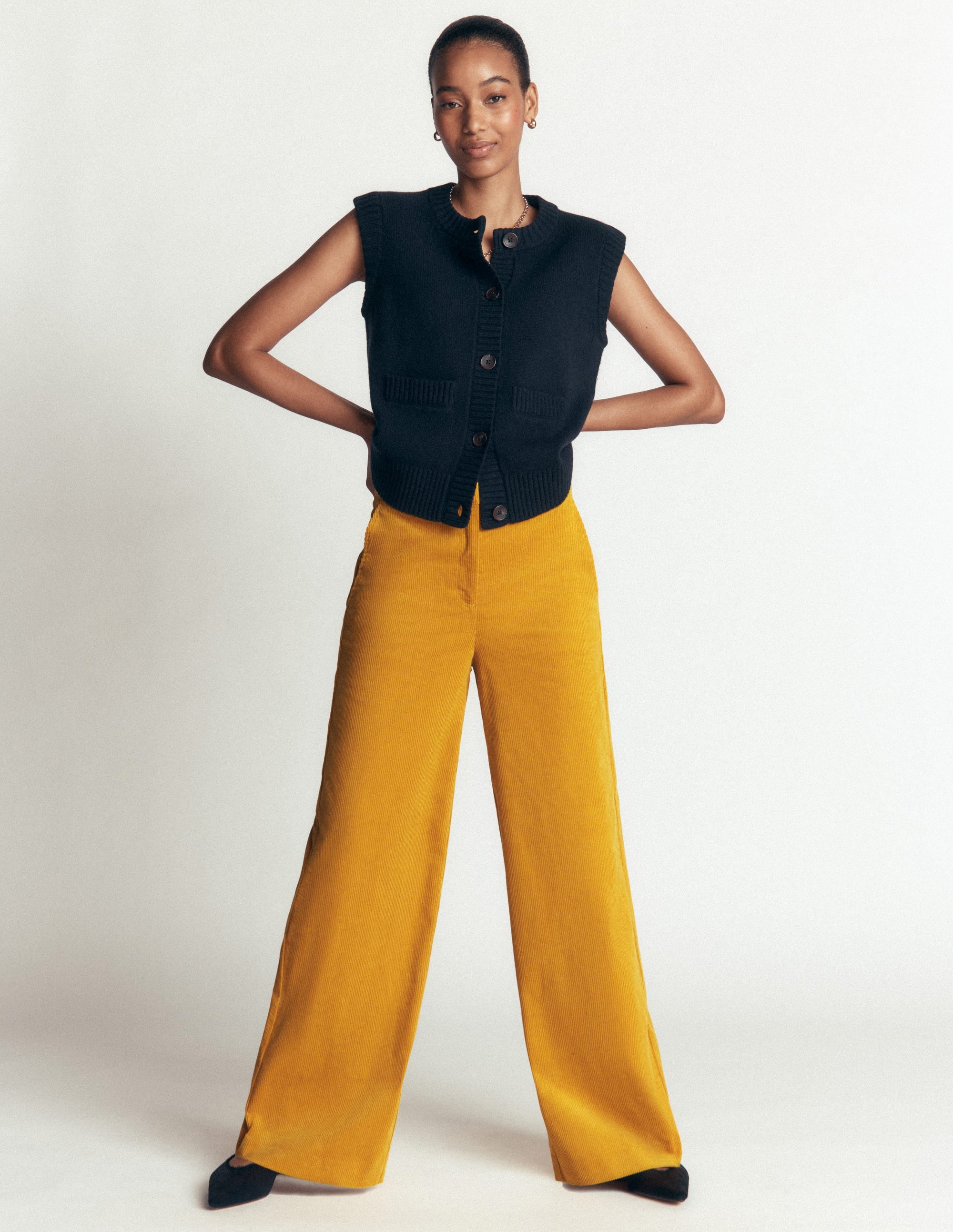 Pantalon Belgravia en velours côtelé-Seigle doré - Image 1