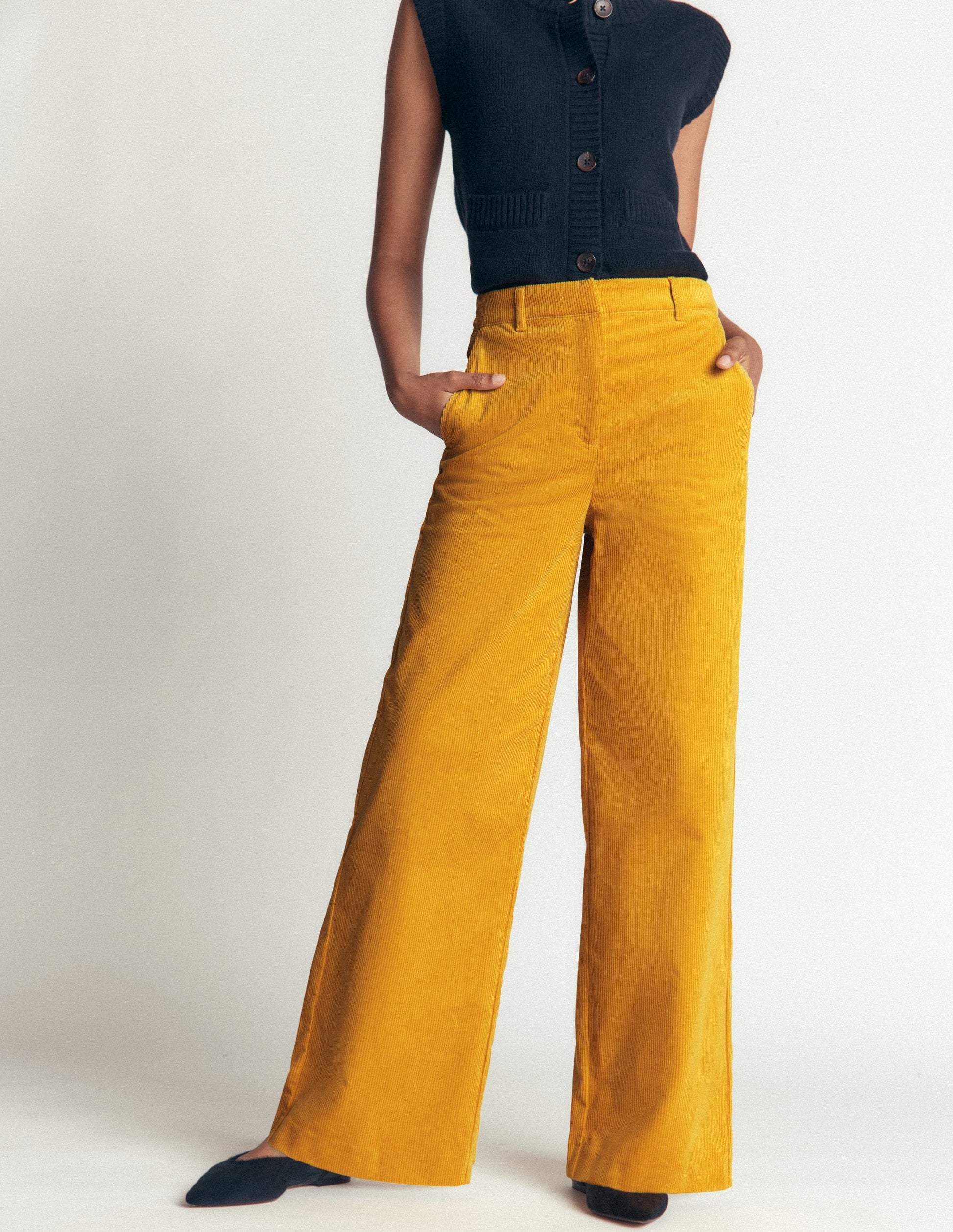 Pantalon Belgravia en velours côtelé-Seigle doré-5