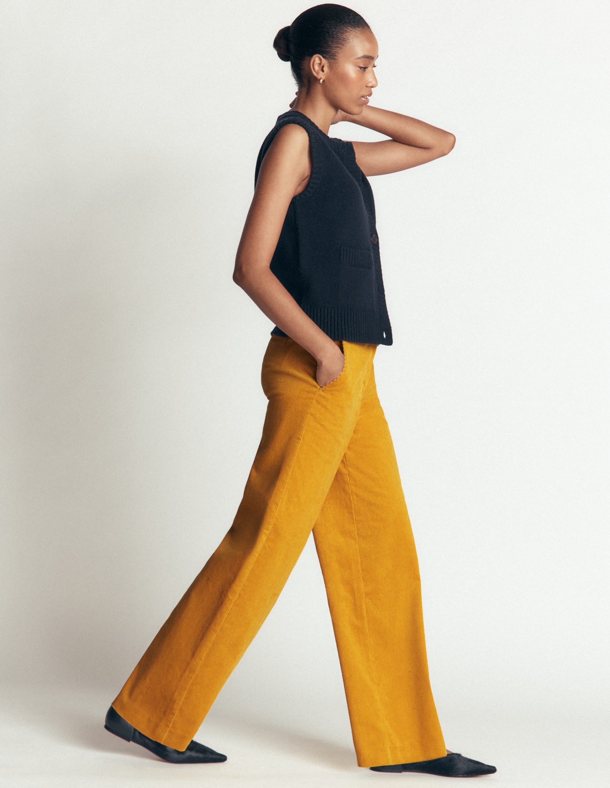 Pantalon Belgravia en velours côtelé-Seigle doré - Image 6