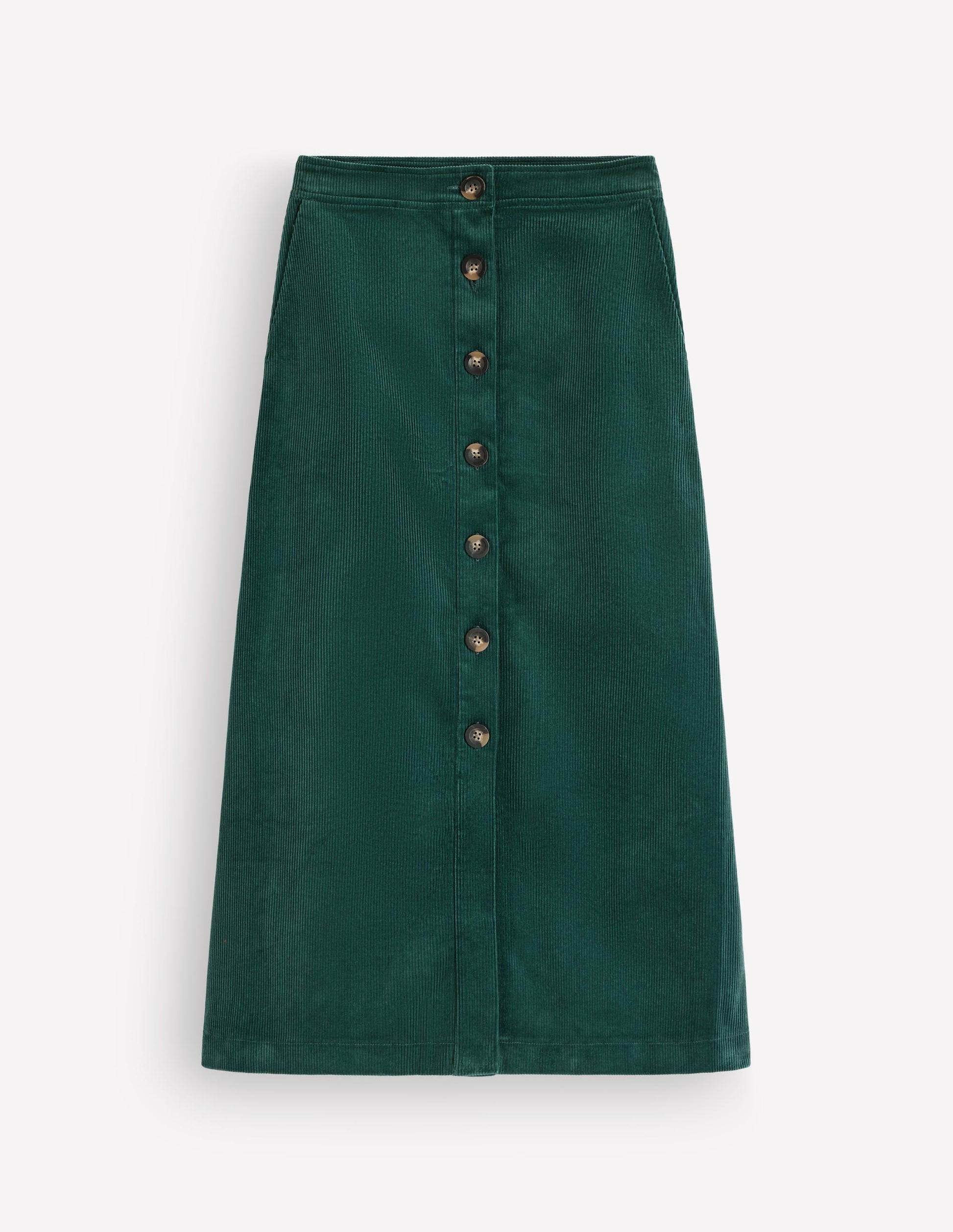 Val Button Cord Midi Skirt-Midnight Teal-5