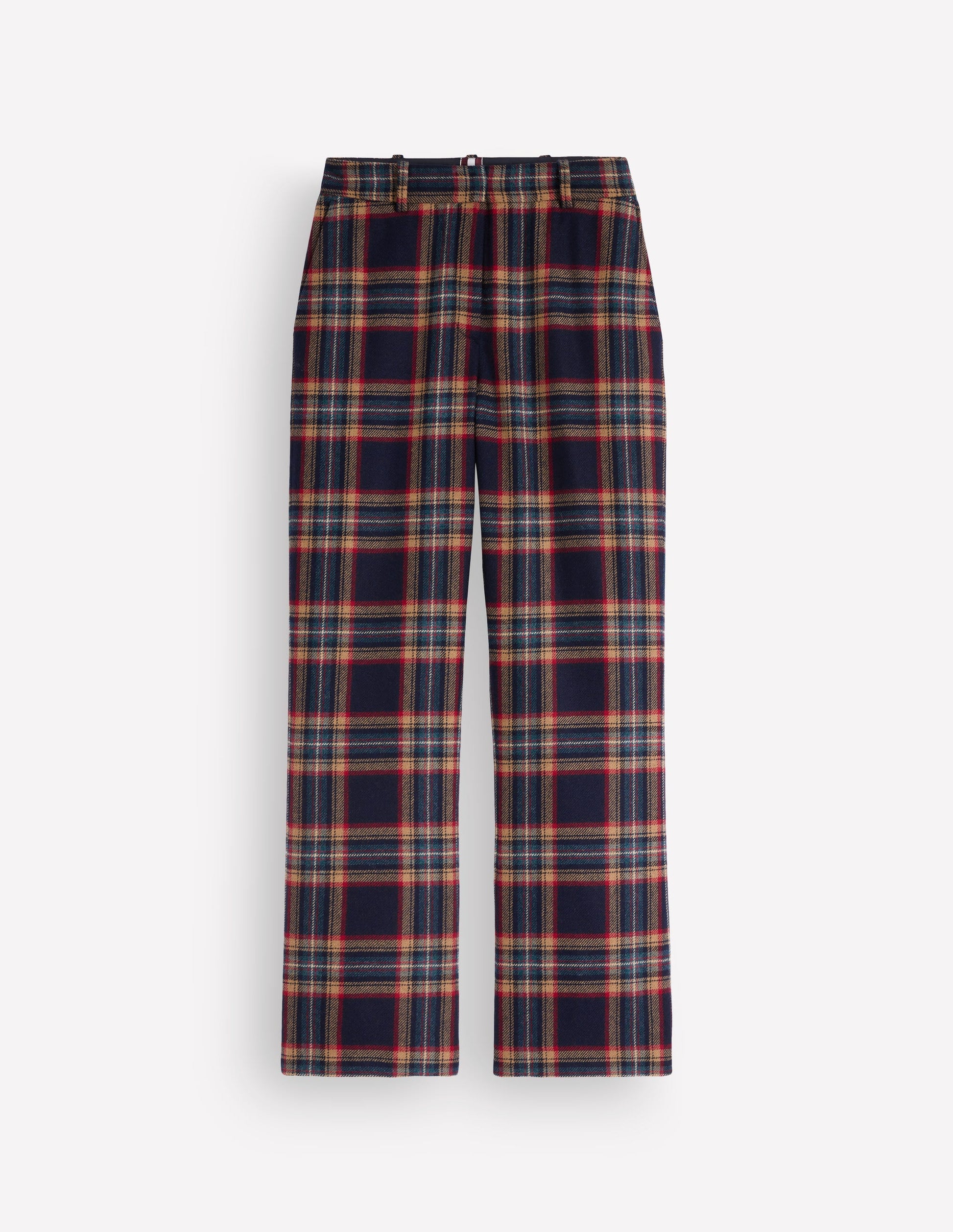 Fitzrovia Wool Blend Trousers-Navy and Camel Check-9