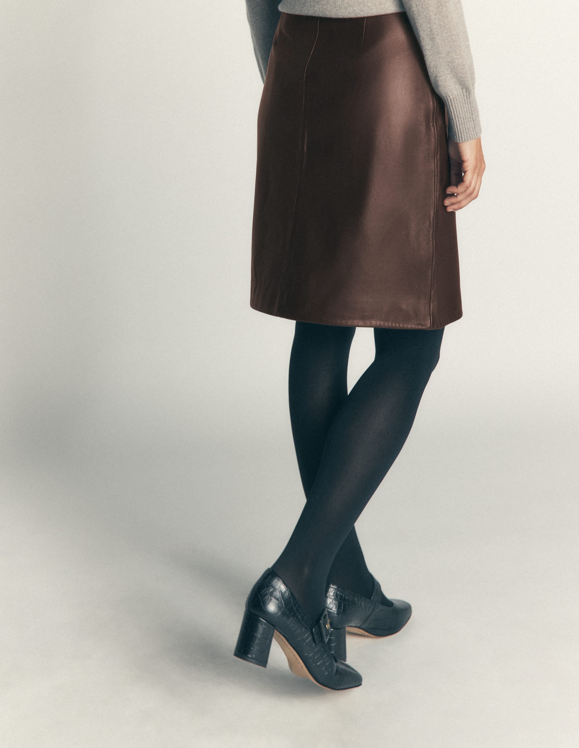 Evelyn Leder-Wickelrock-Schoko - Image 3