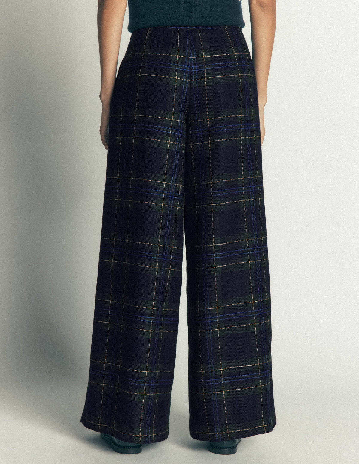 Plissierte Culotte aus Wollmischung-BLACKWATCH - Image 4