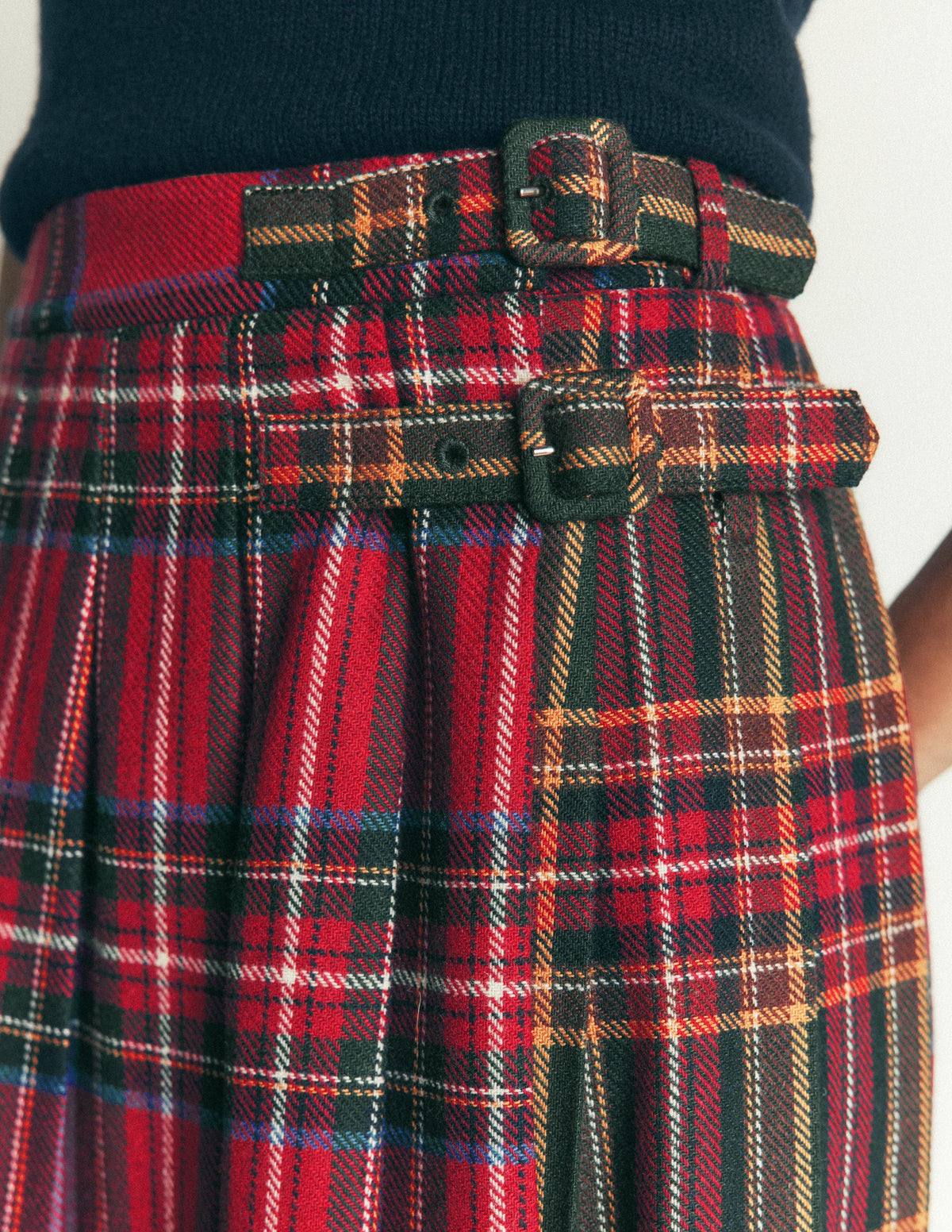 Plissierter Midi-Kilt-Kuddelmuddel-Karo - Image 3
