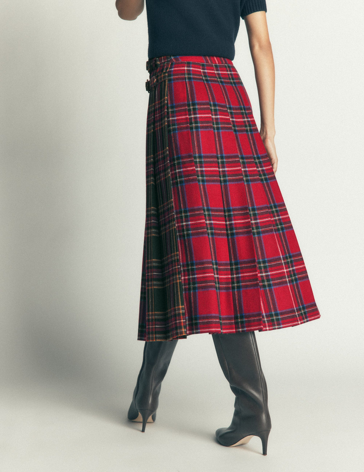 Plissierter Midi-Kilt-Kuddelmuddel-Karo-4
