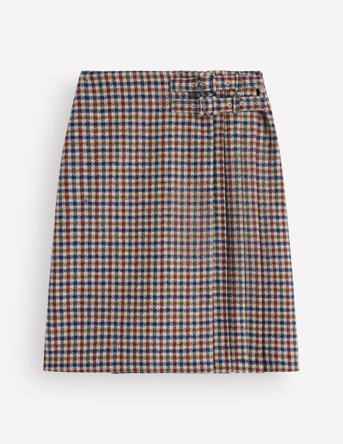 Vera Kilt mit doppelter Schnalle-Naturweiß, Blau, Kastanienbraun Kariert - Image 5