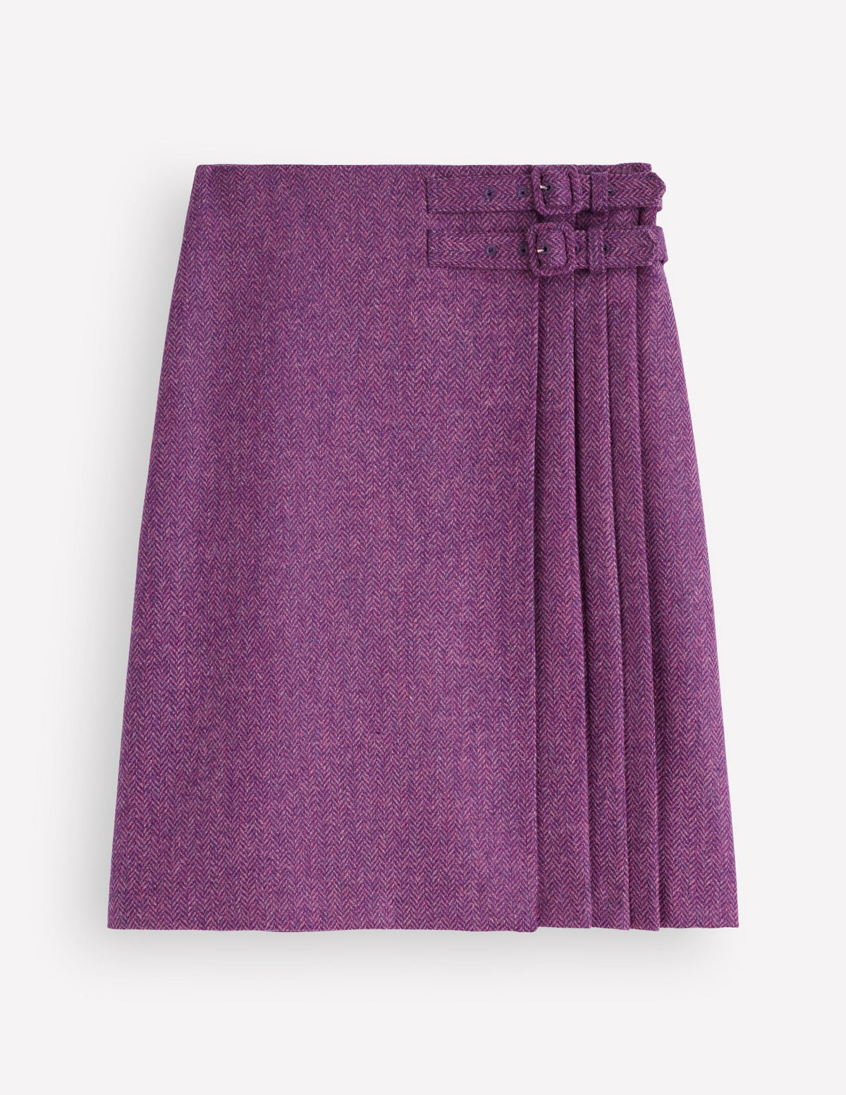 Vera Kilt mit doppelter Schnalle-Lila mit Fischgrätmuster - Image 6