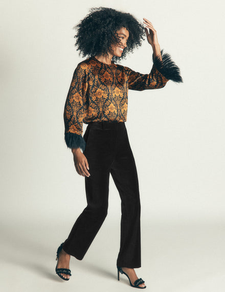 Pantalon Canonbury en velours-Noir