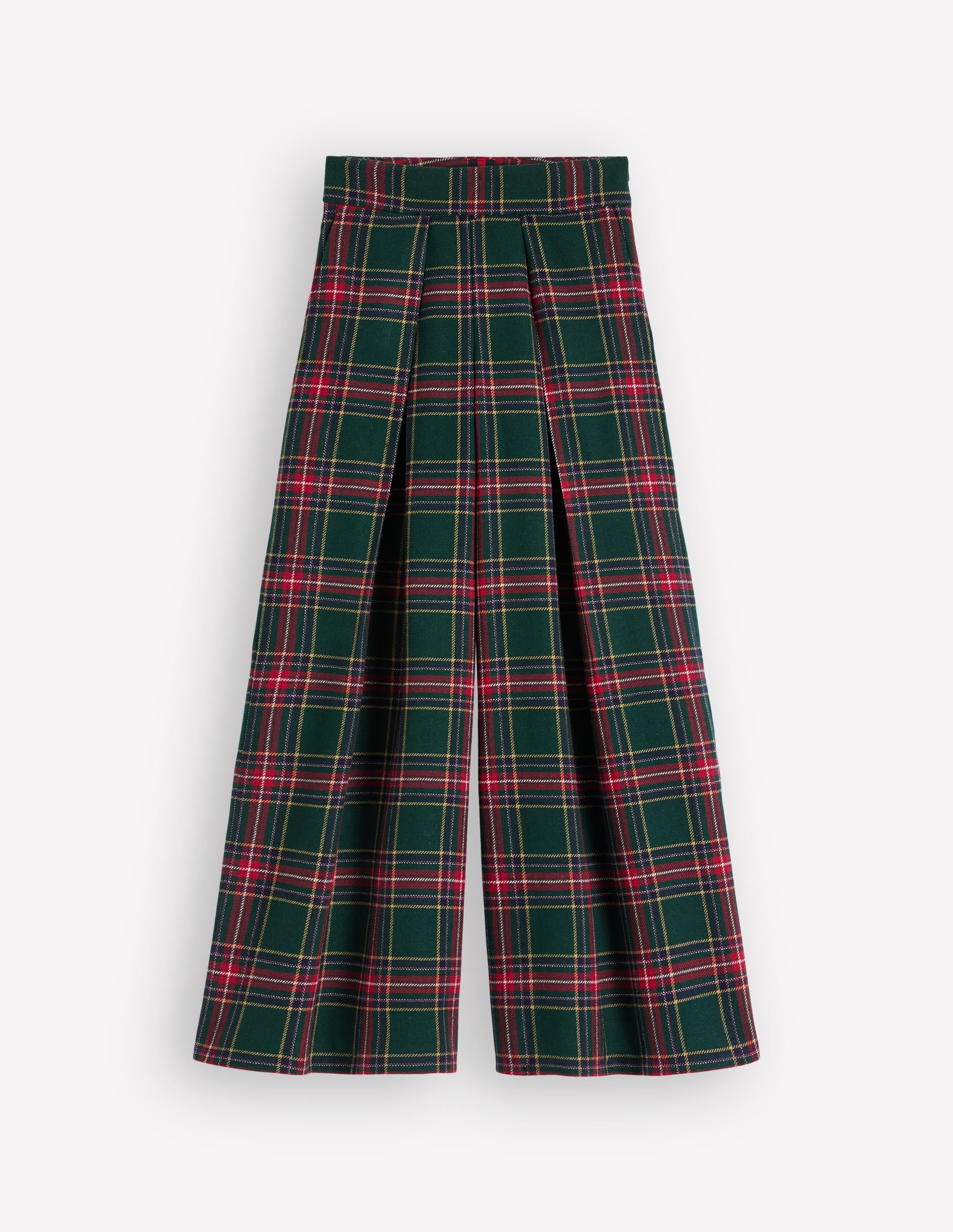Plissierte Hose aus Wollmischung-Grün, Marineblau und Rot Kariert - Image 7