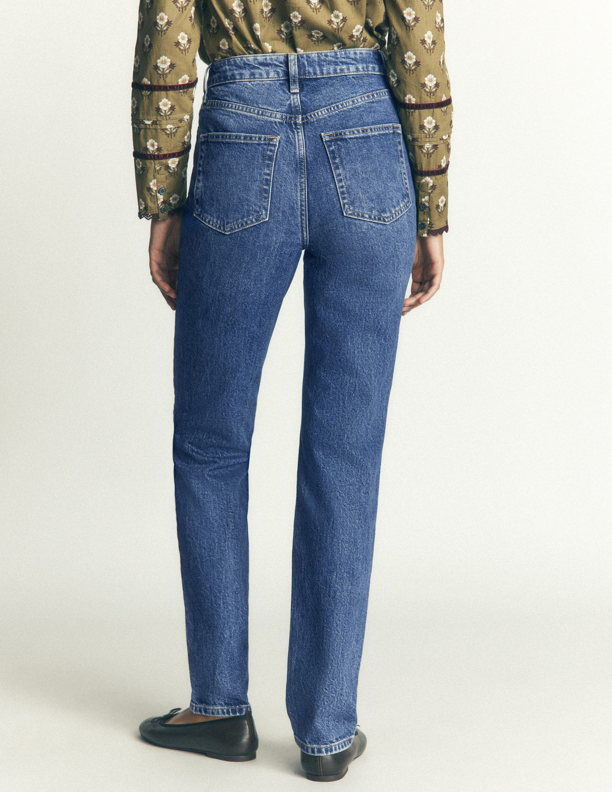 Schmal geschnittene Jeans mit hohem Bund-Medium Vintage-3