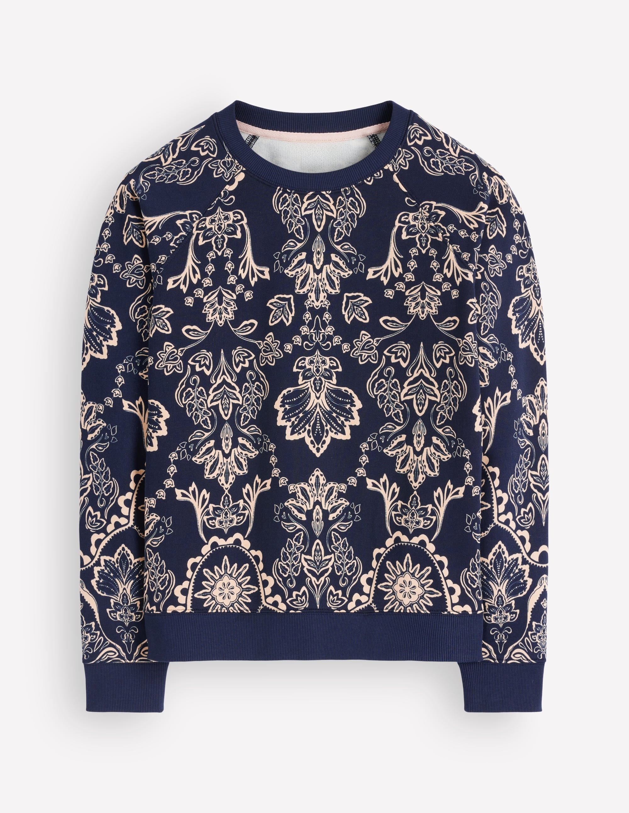 Rosa Bedrucktes Sweatshirt-Marineblau, Blumenmuster - Image 5