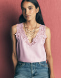 Ara Camisole-Top aus Seidenmischung mit Spitze-Quarzrosa