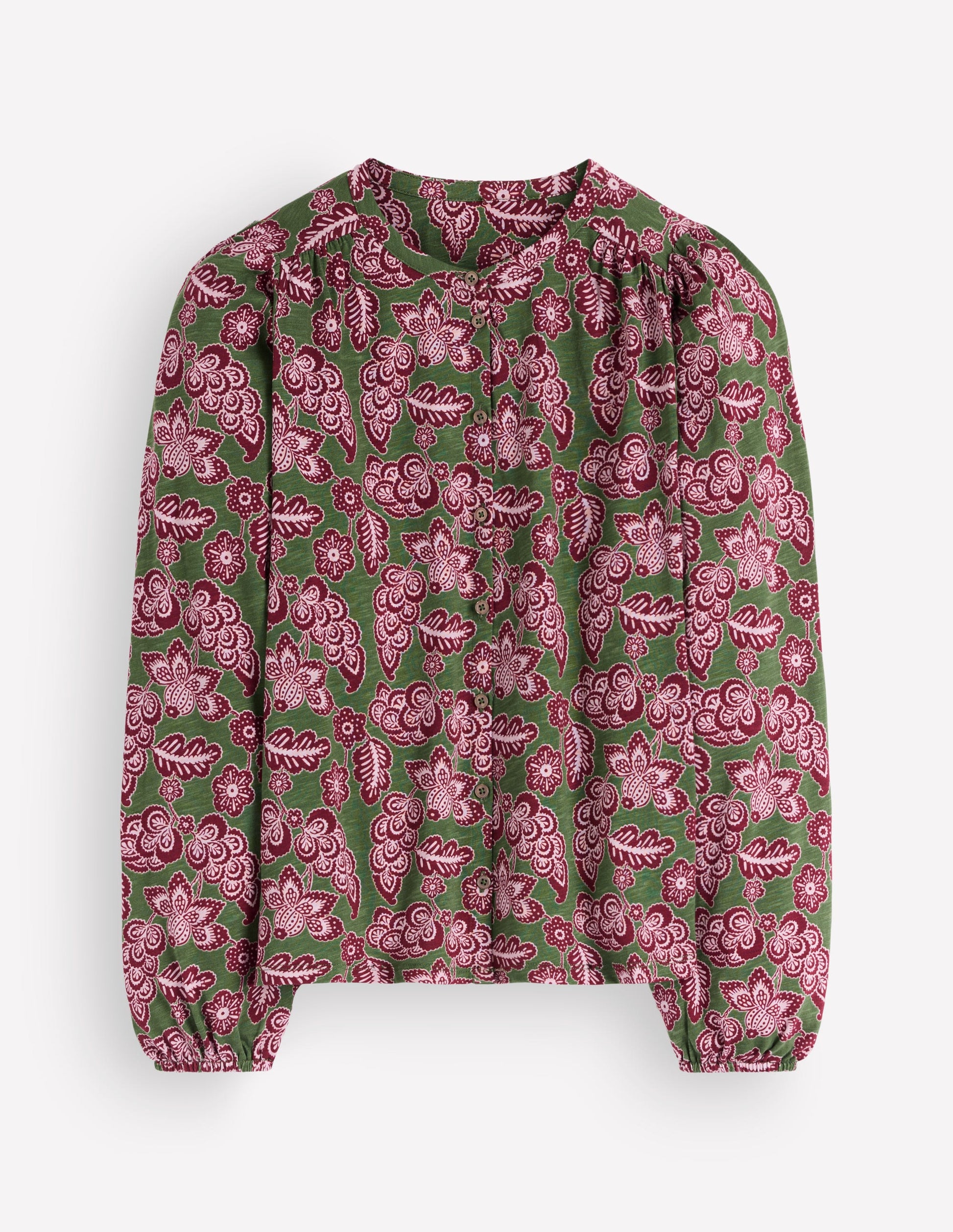 Chemise Ara en jersey-Ciboulette, motif Tickled Meadows-6