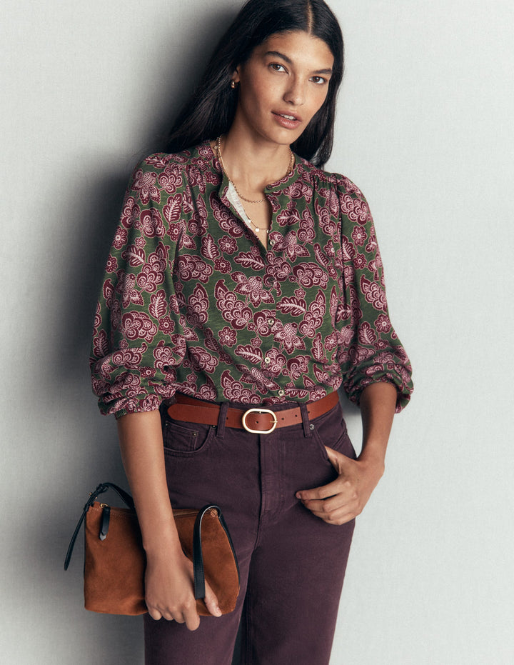 Ara Jersey Shirt-Chive, Tickled Meadows