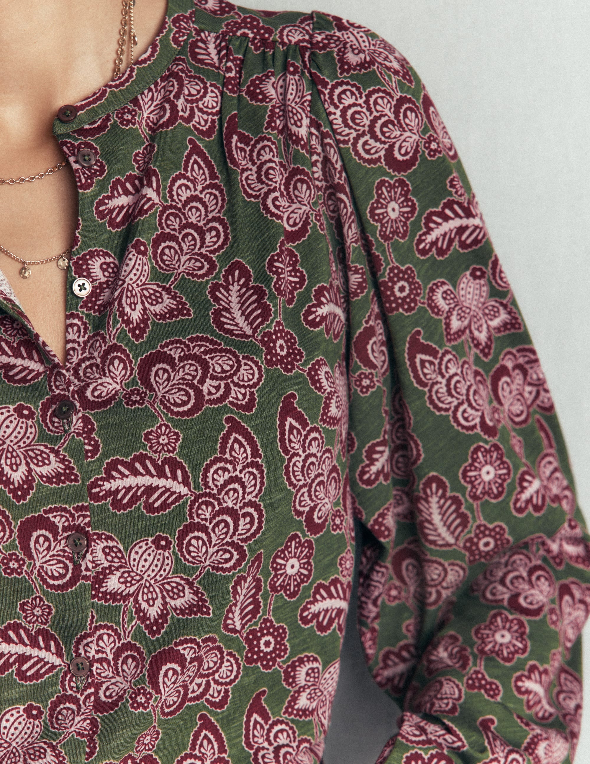Chemise Ara en jersey-Ciboulette, motif Tickled Meadows - Image 2