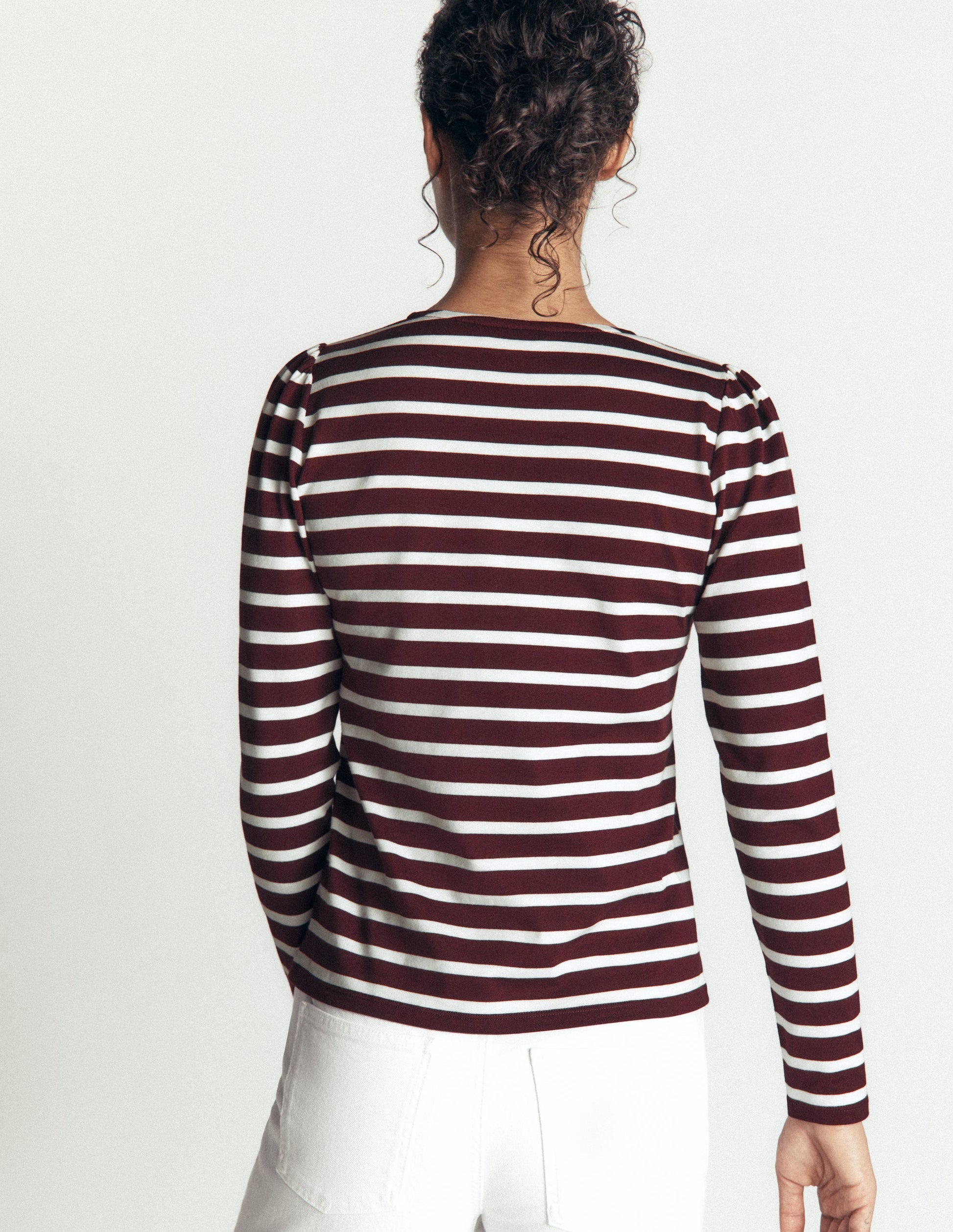Iris Puff Sleeve Mariner-Winetasting/ Ivory-3