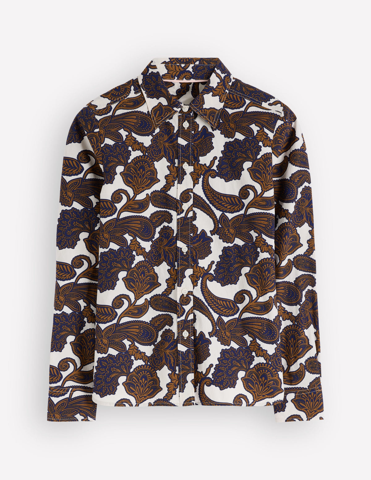 La nouvelle chemise Sienna en coton-Lait d’amande, motif Paisley Bouquet-7