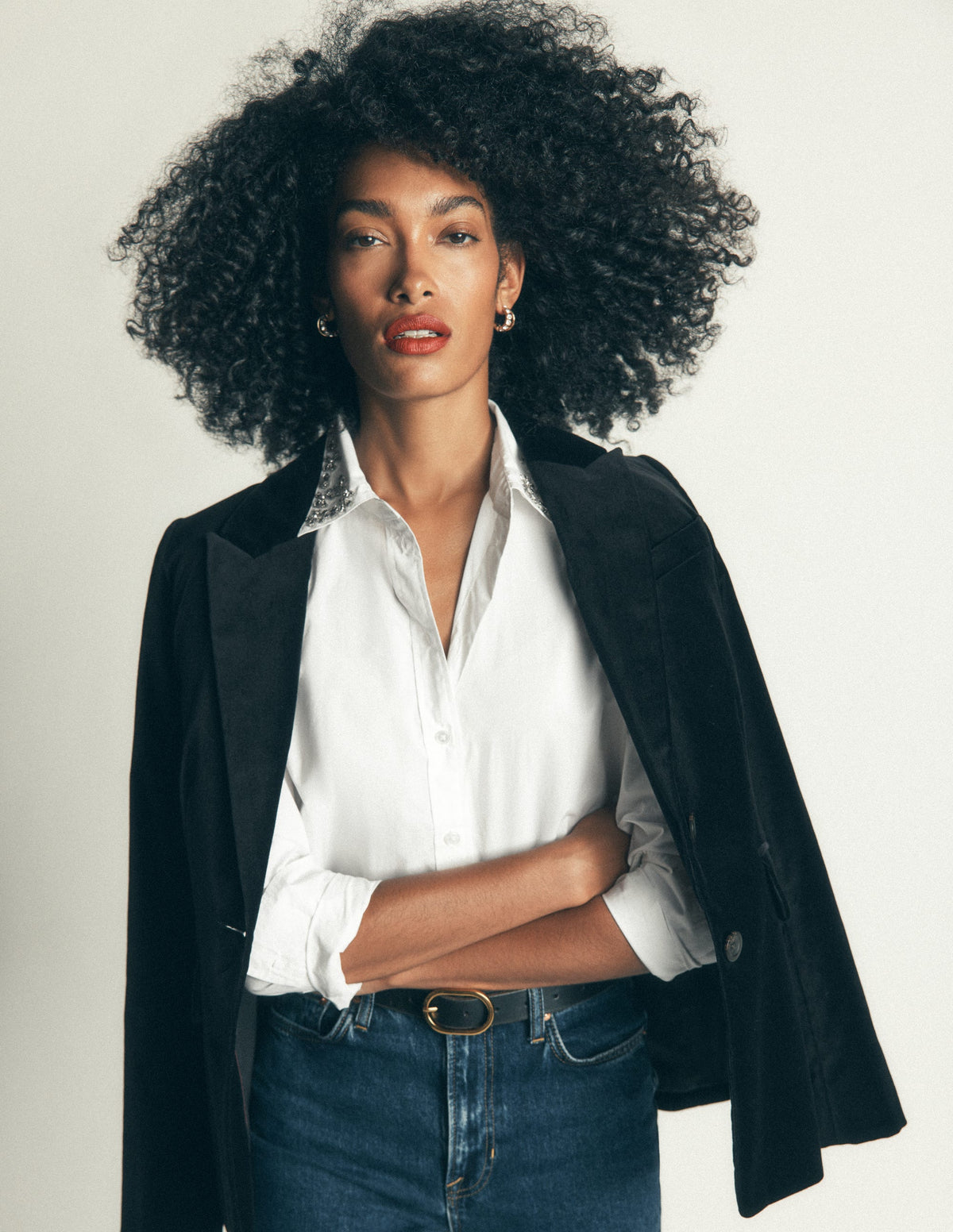La nouvelle chemise Sienna en coton-Blanc, col ornementé - Image 5