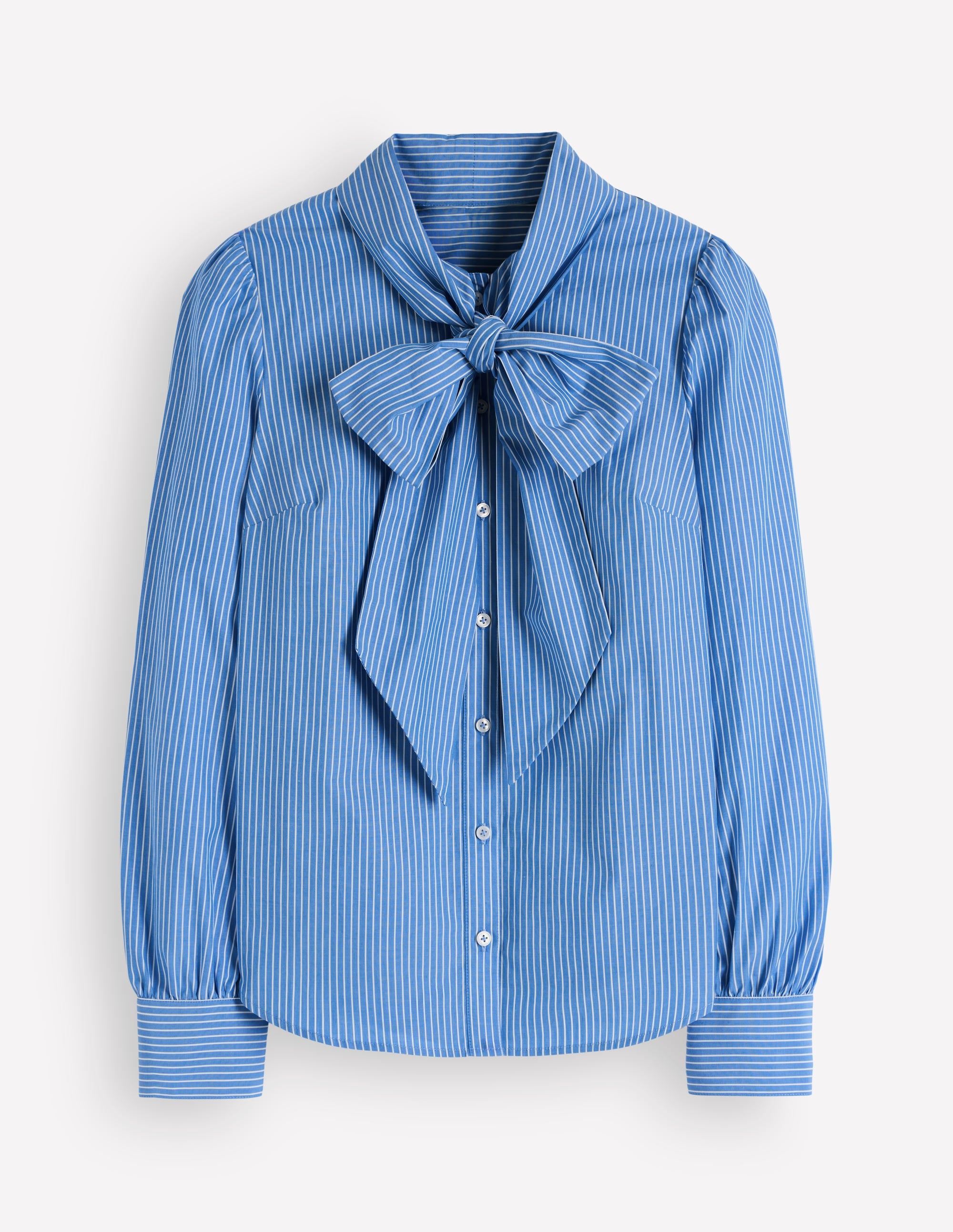 Clara Hemd zum Binden-Blau und Naturweiß Gestreift - Image 6