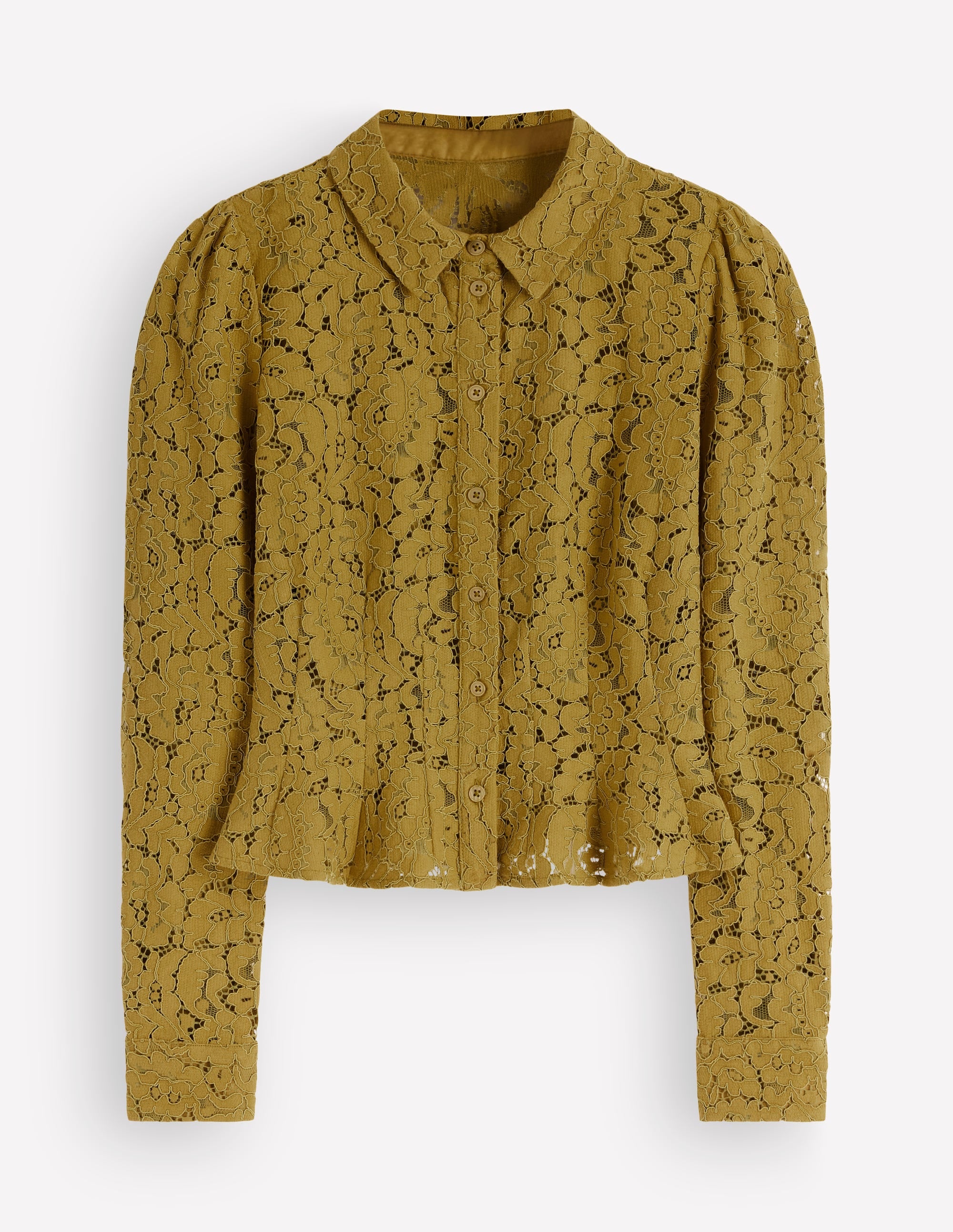 Julia Spitzenhemd mit Abnähern-Olive - Image 6
