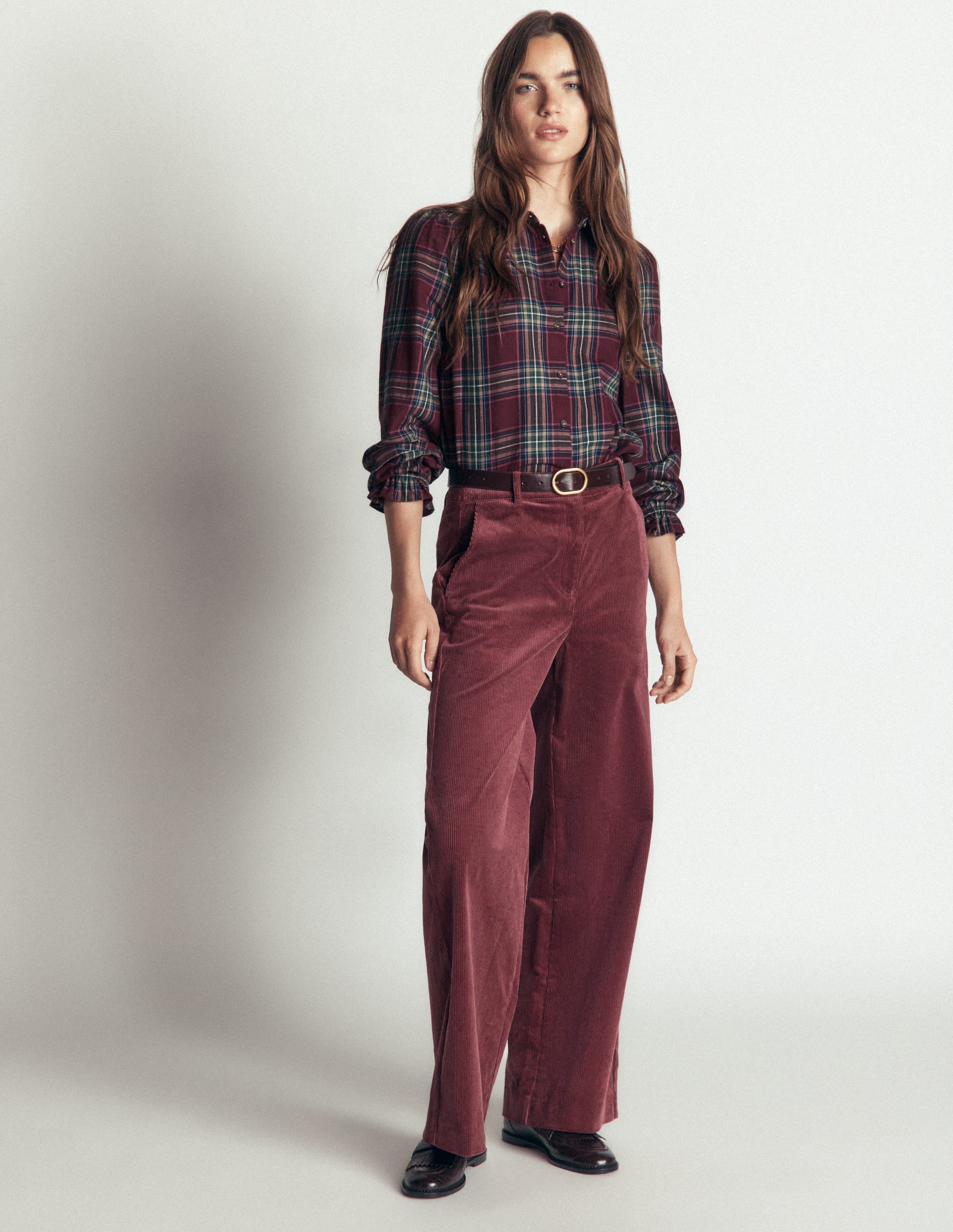 Violet Cotton Top-Maroon and Olive Check - Image 4