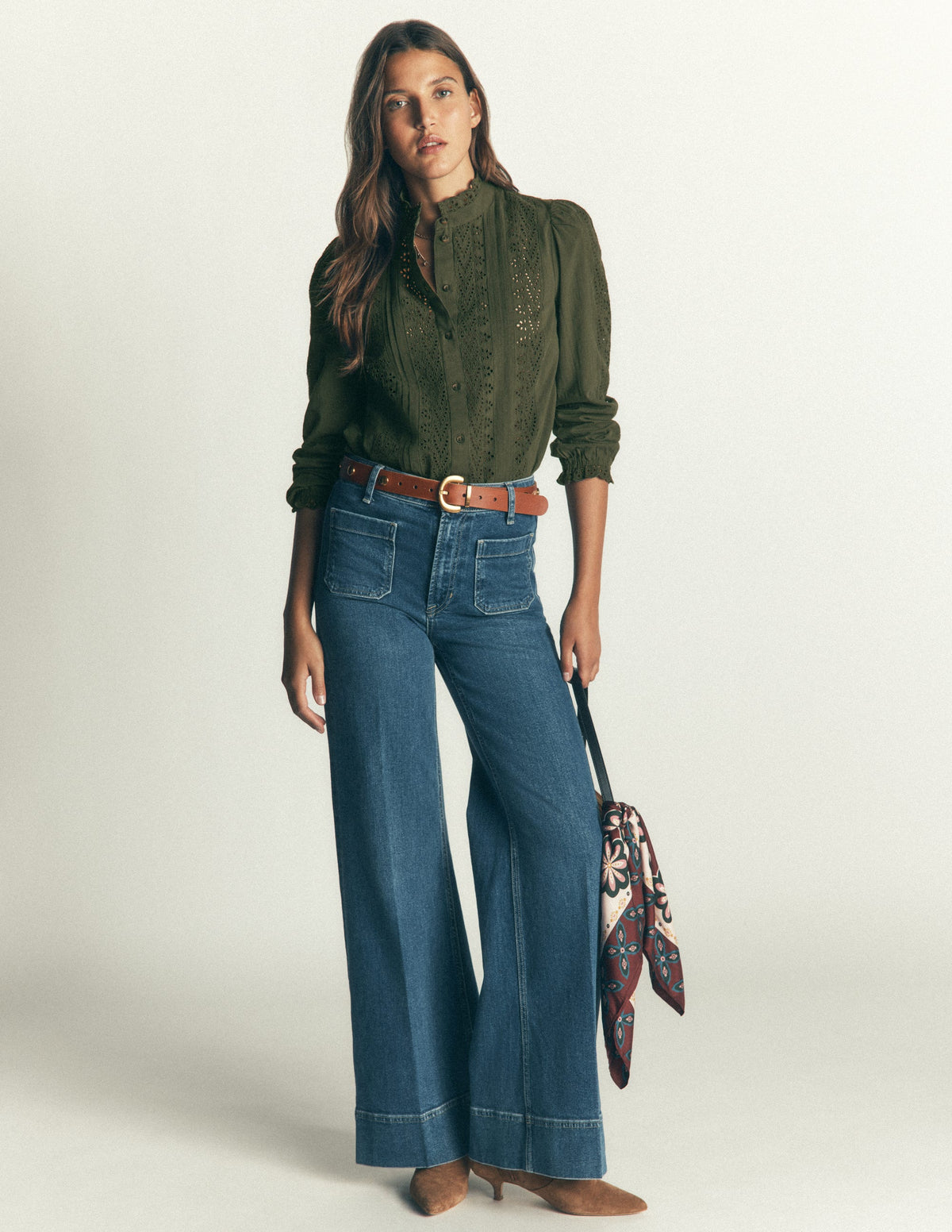 Broderie Cotton Top-Scarab - Image 4